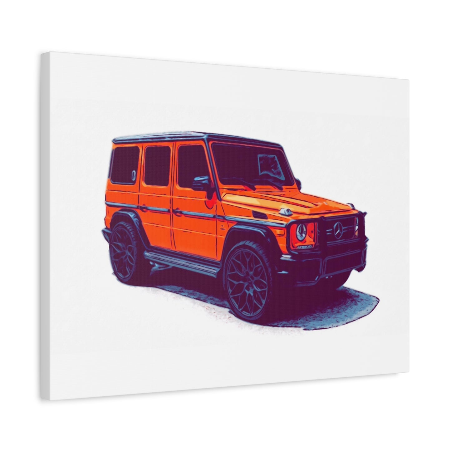 Signal Orange Sentinel – Luxury Off-Road SUV Comic Wall Art