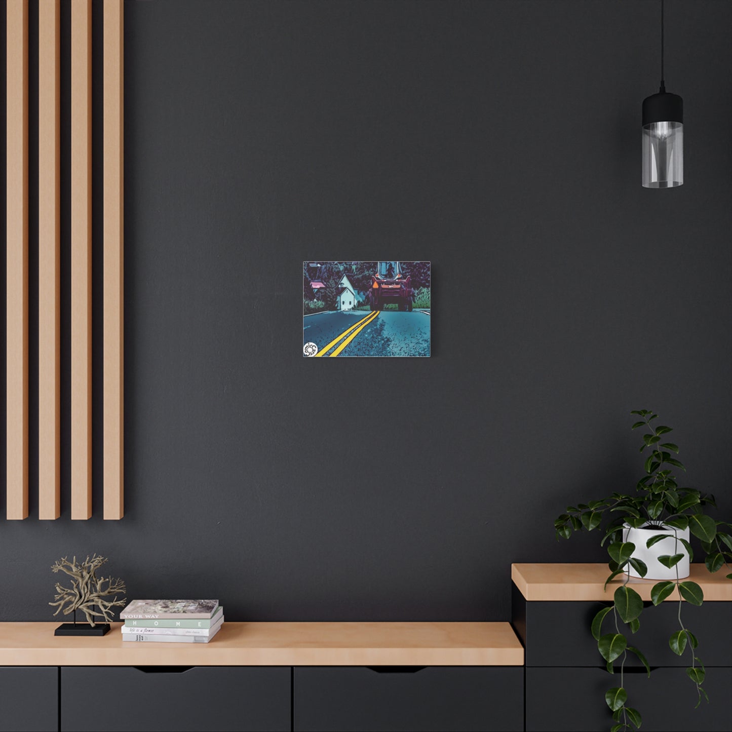 Country Roads Tractor Matte Canvas Wall Art for Farmhouse Decor