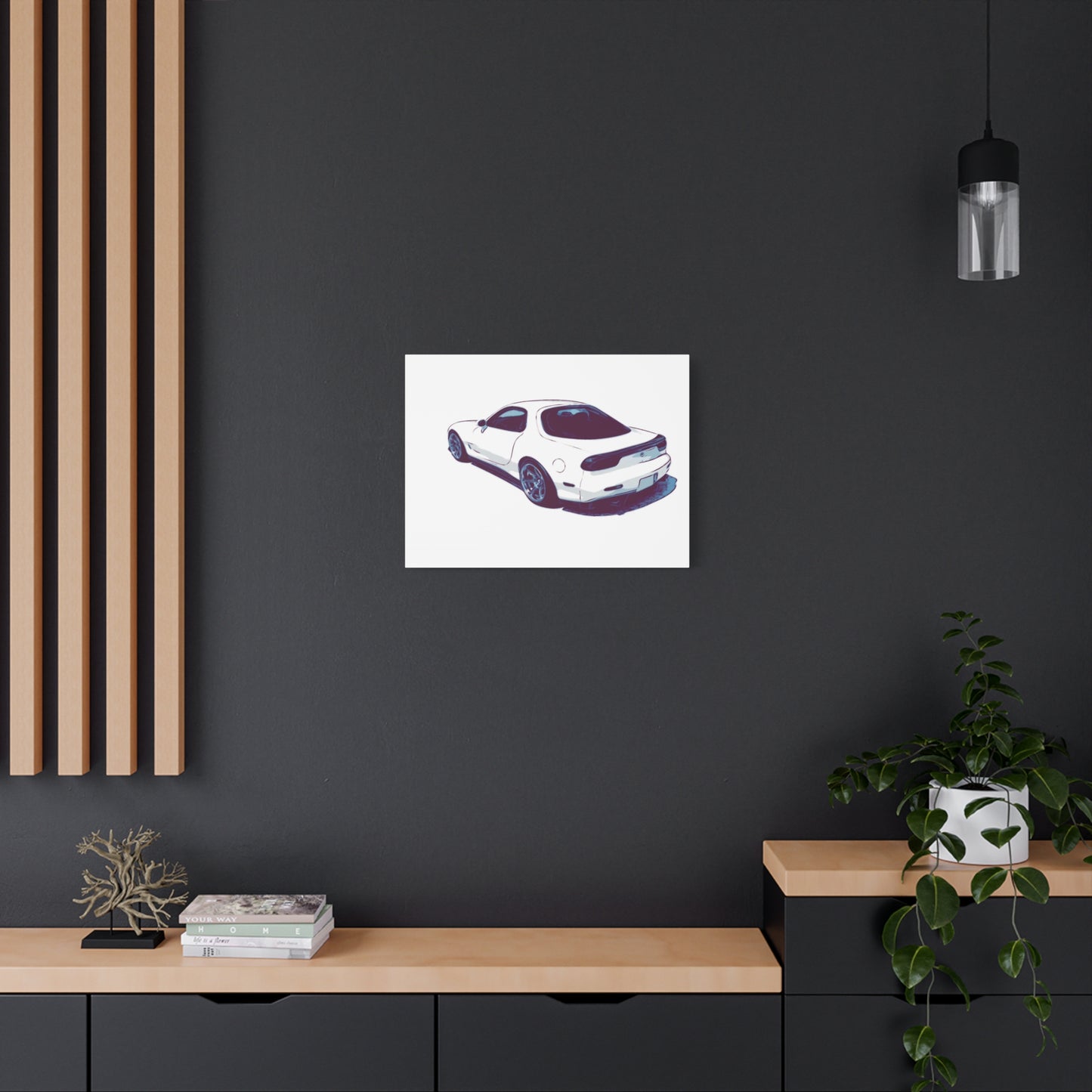 Ivory Fade – Japanese Rotary Coupe Rear Profile Comic Wall Art