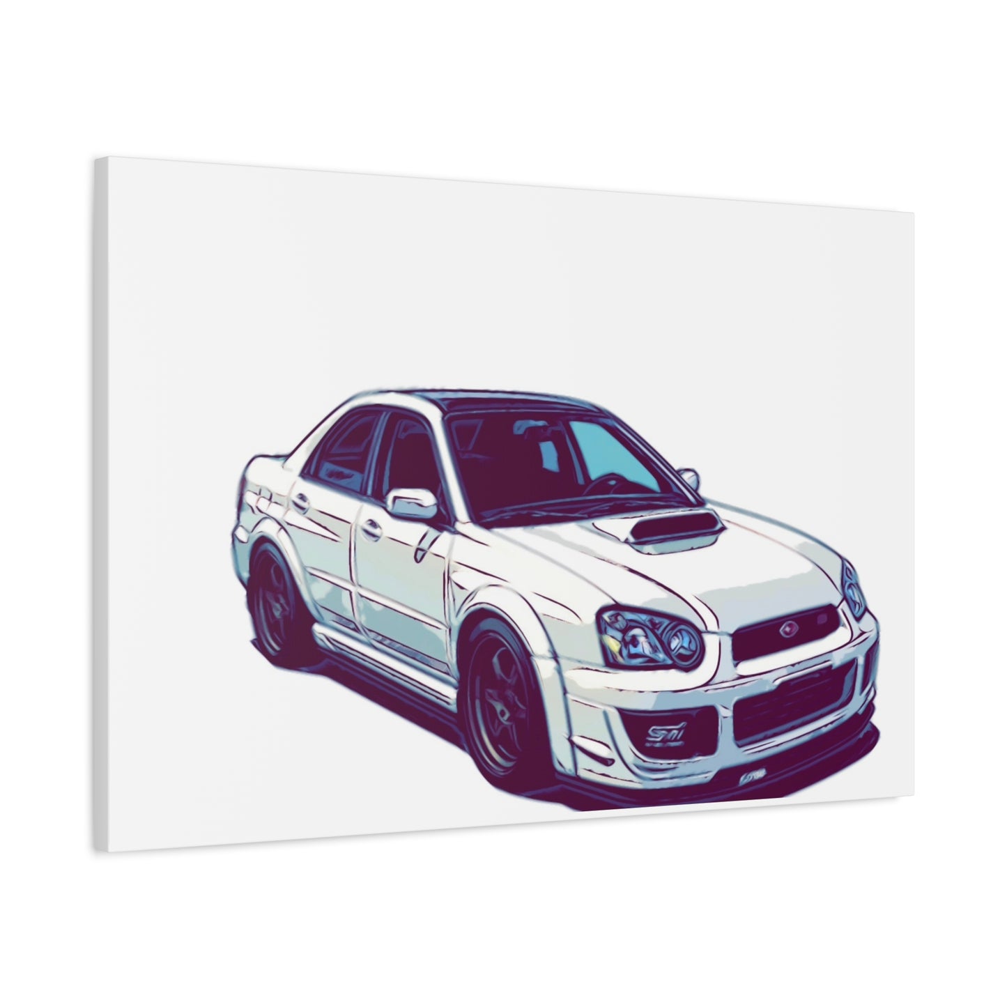 Boosted All-Wheel Fury – Rally-Inspired Sport Sedan Comic Car Wall Art