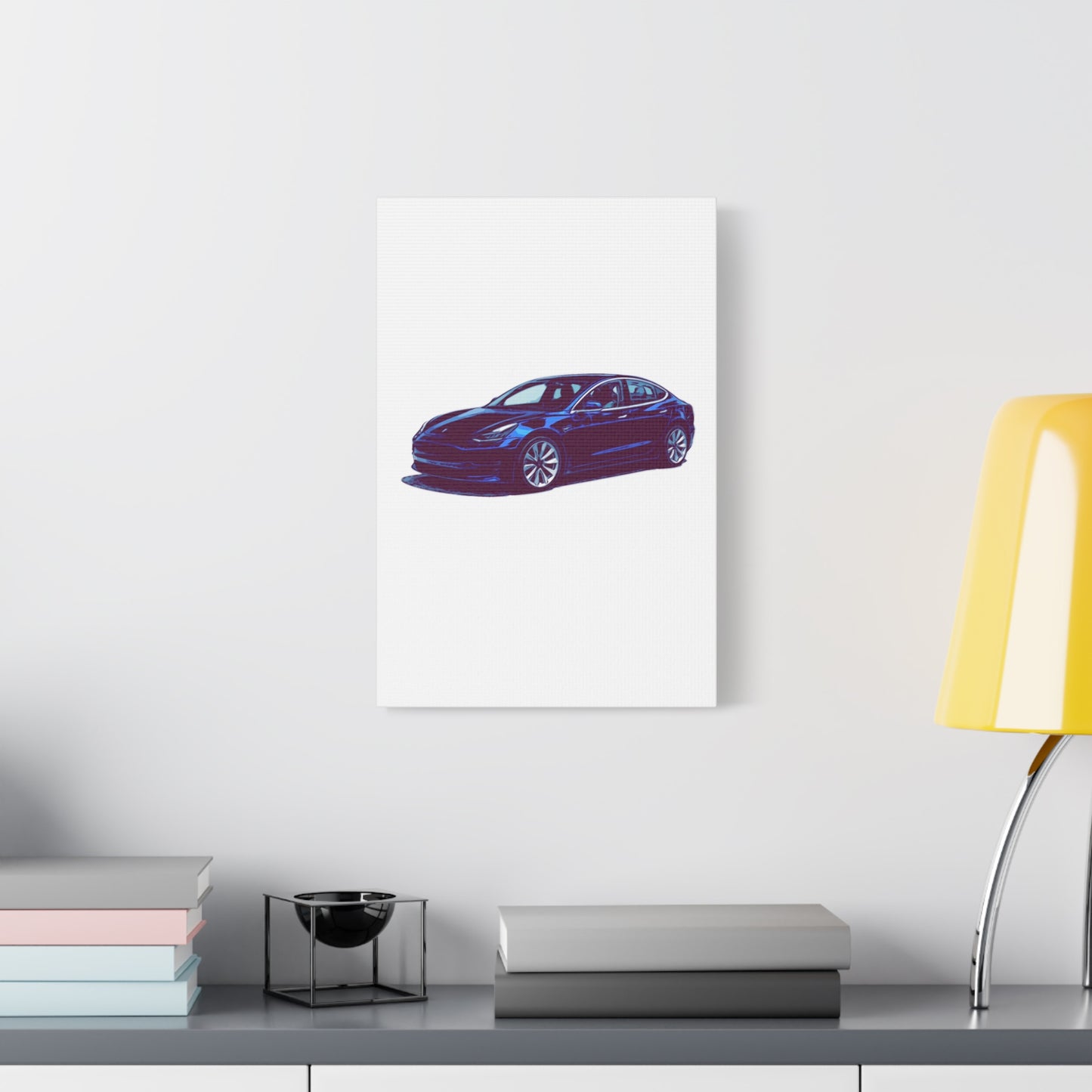 Silentshift Fastback – Modern Electric Sport Sedan Comic Car Wall Art