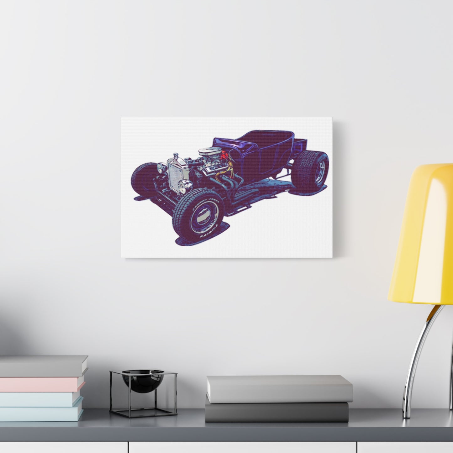 Bare Knuckle Roadster – Exposed Engine Comic Car Wall Art