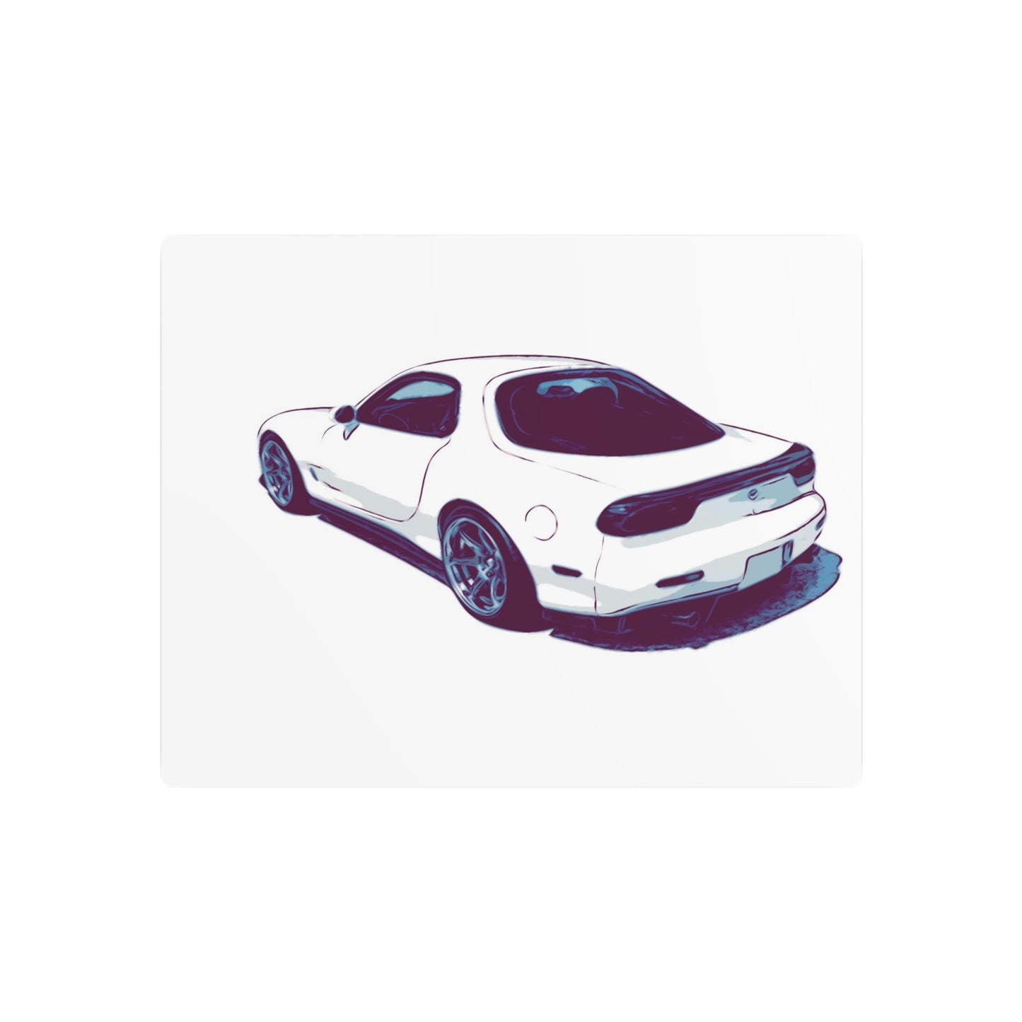 Ivory Fade – Japanese Rotary Coupe Rear Profile Comic Wall Art