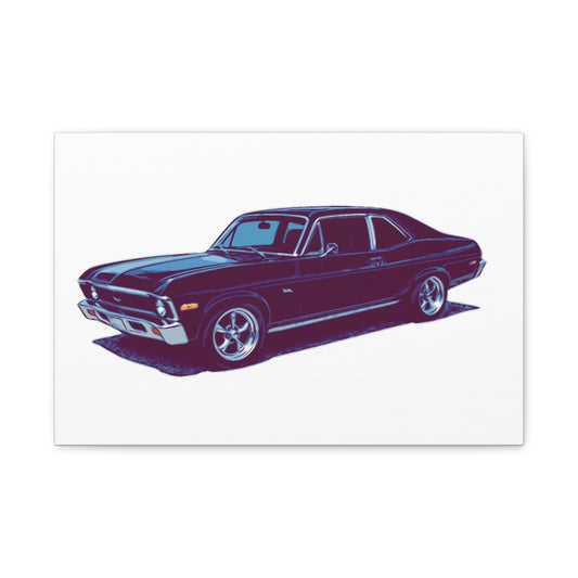 Midnight Cruiser – Classic Muscle Side Profile Comic Car Wall Art