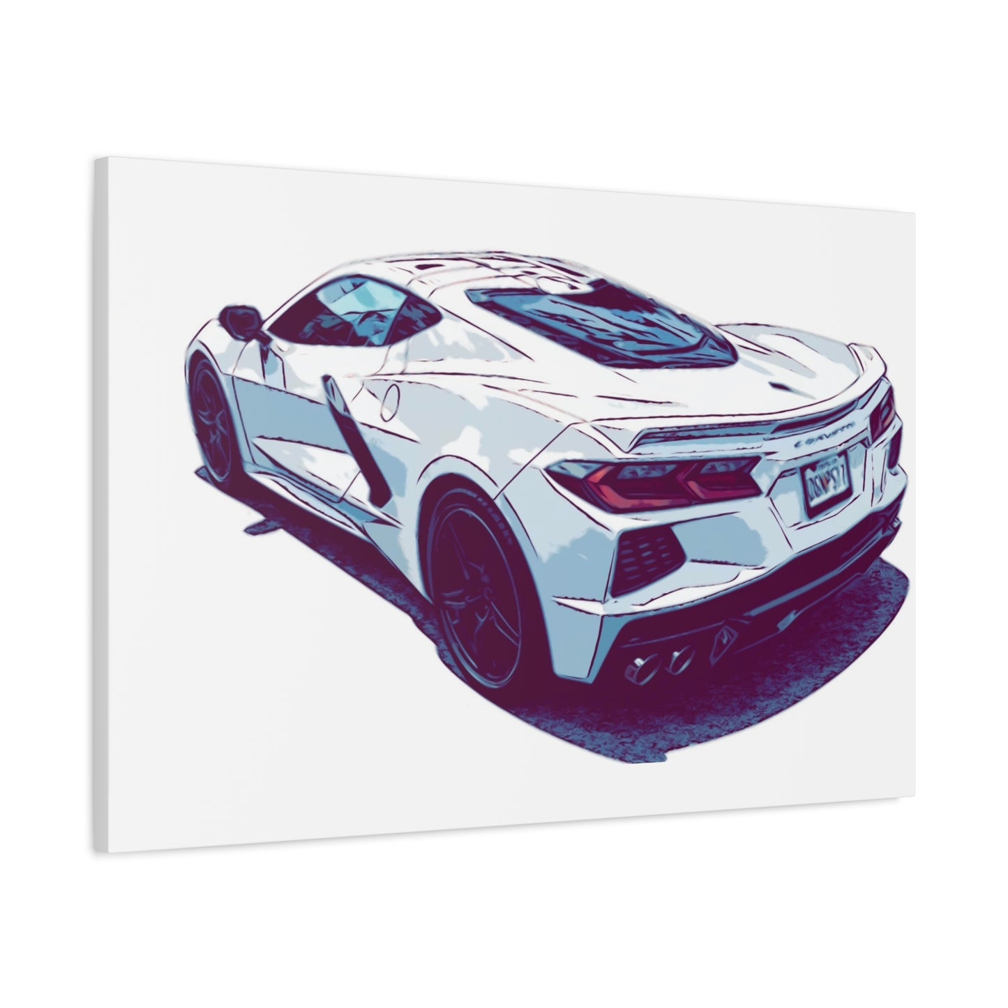 Whiteout Velocity – Modern Supercar Rear Profile Comic Wall Art