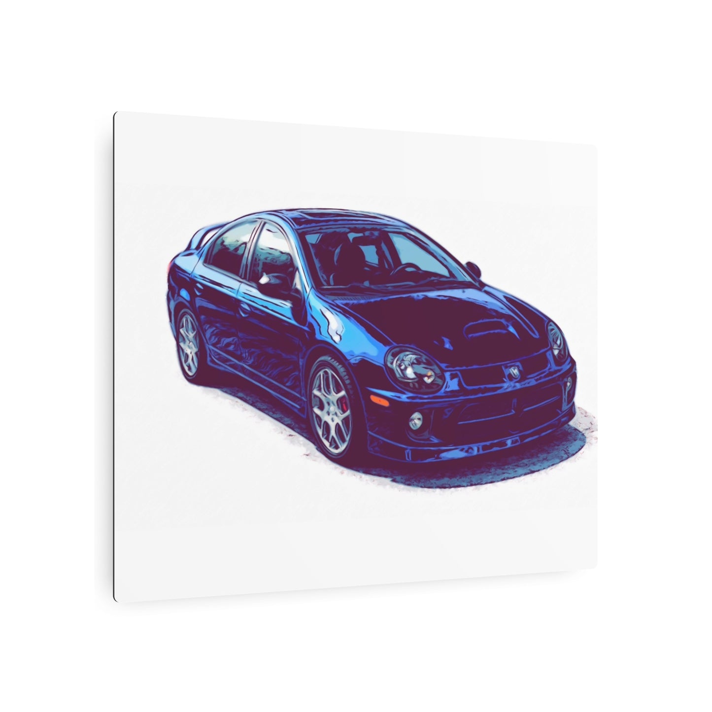 Turbo Four Door – Early 2000s Sport Sedan Comic Car Wall Art