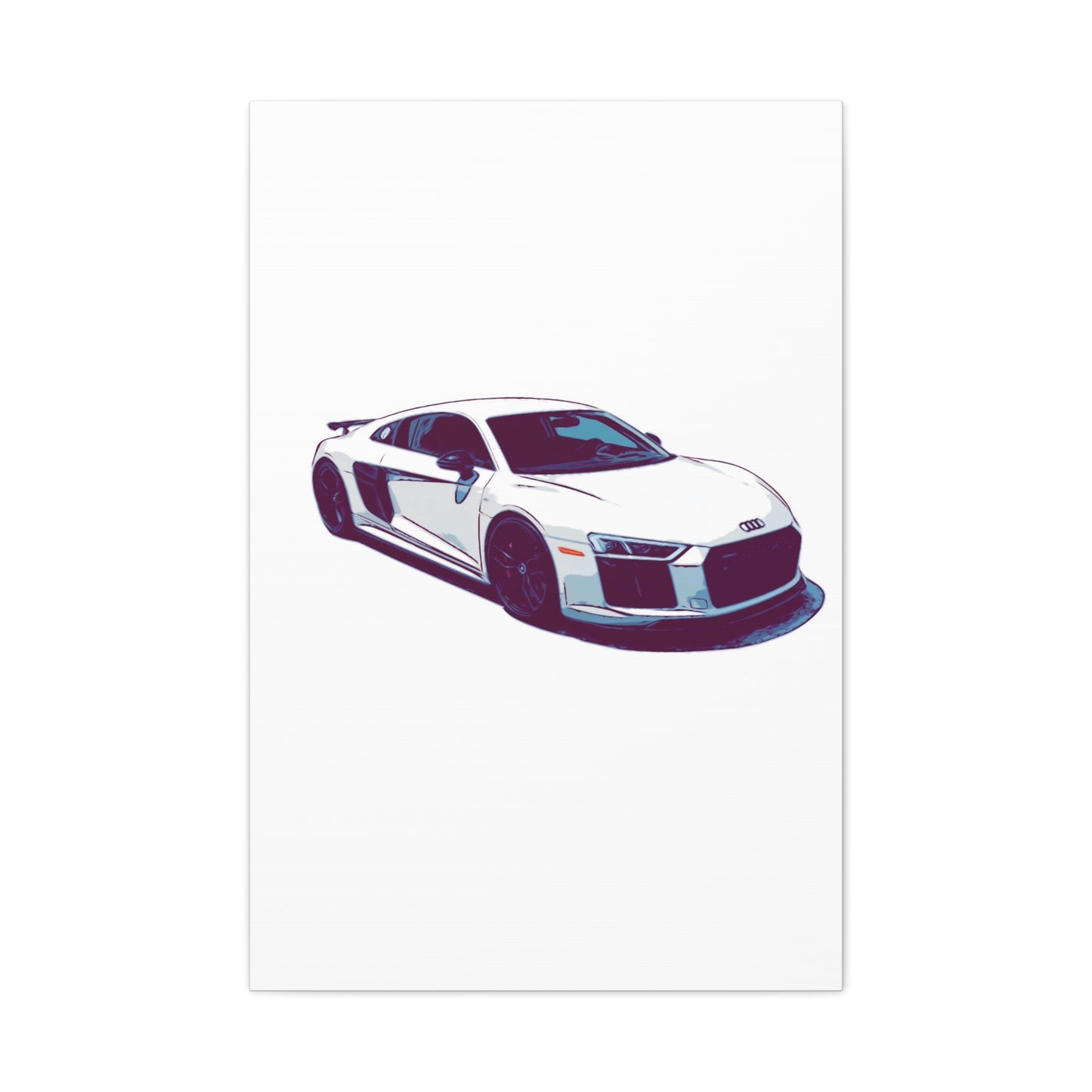 Whiteout Velocity Coupe – Clean Performance Comic Car Wall Art