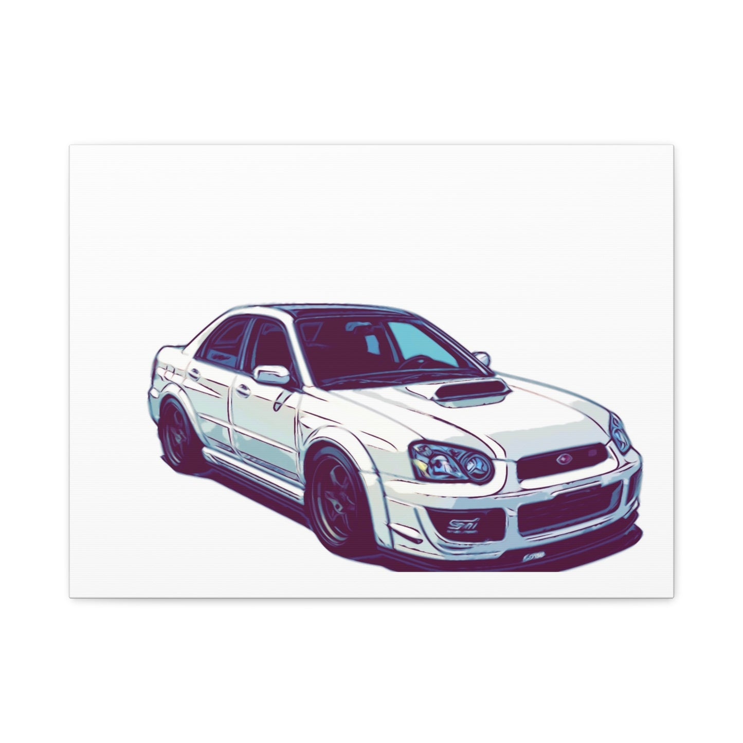 Boosted All-Wheel Fury – Rally-Inspired Sport Sedan Comic Car Wall Art