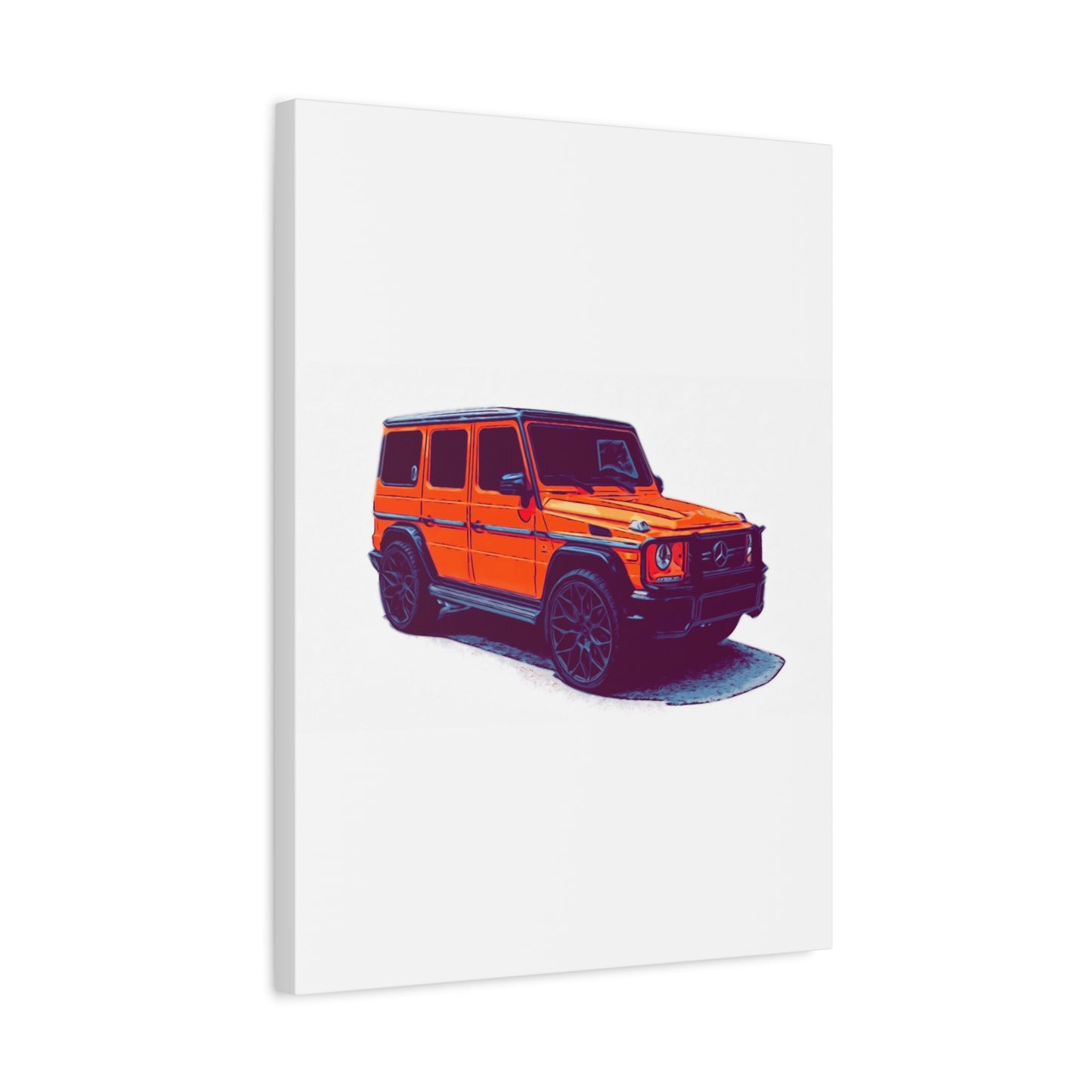 Signal Orange Sentinel – Luxury Off-Road SUV Comic Wall Art