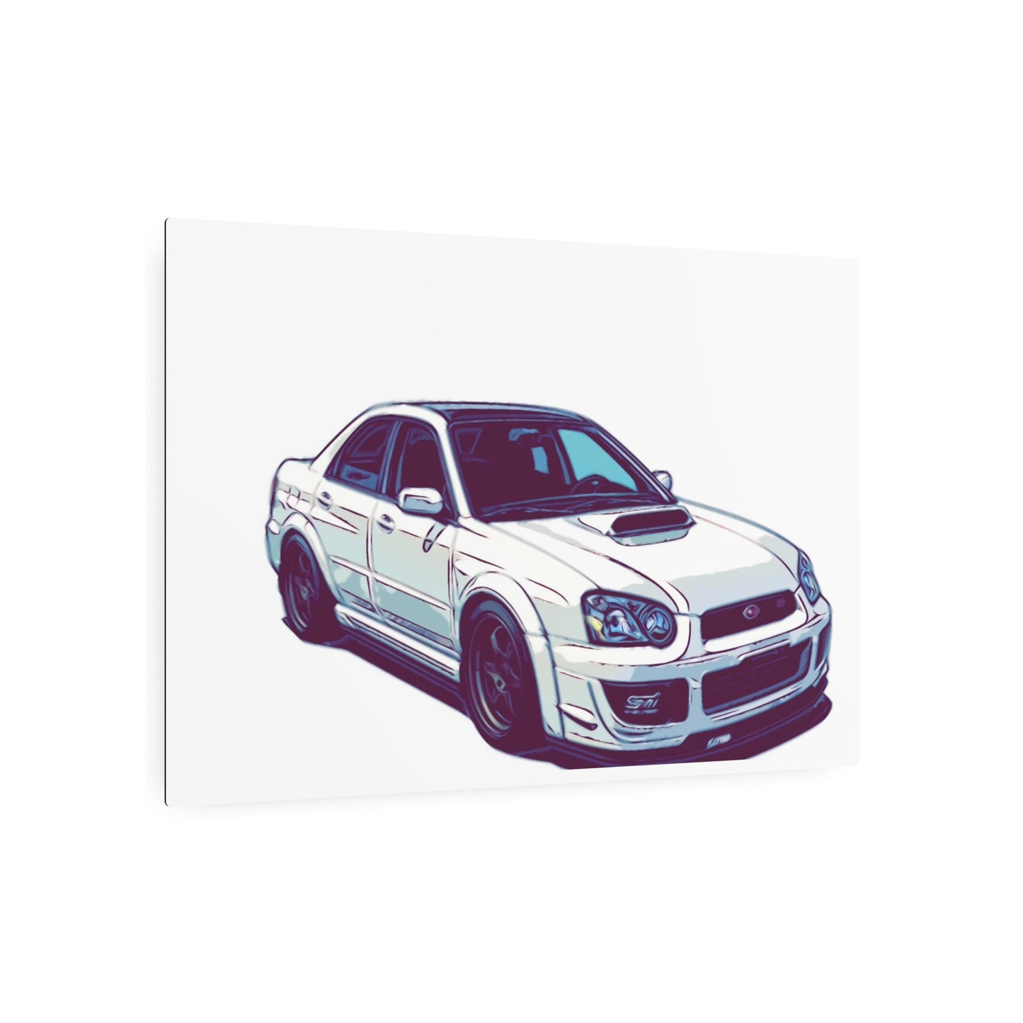 Boosted All-Wheel Fury – Rally-Inspired Sport Sedan Comic Car Wall Art