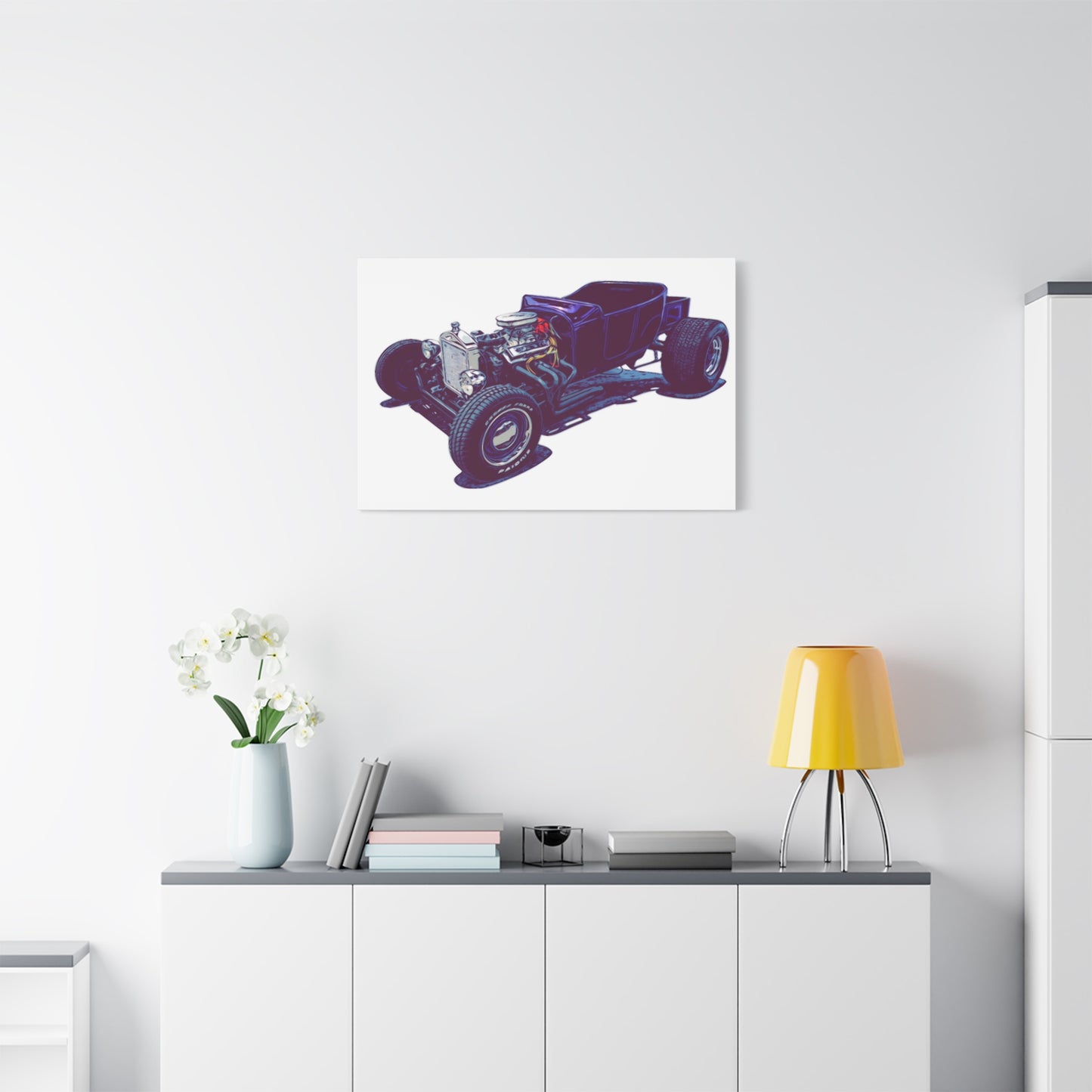 Bare Knuckle Roadster – Exposed Engine Comic Car Wall Art