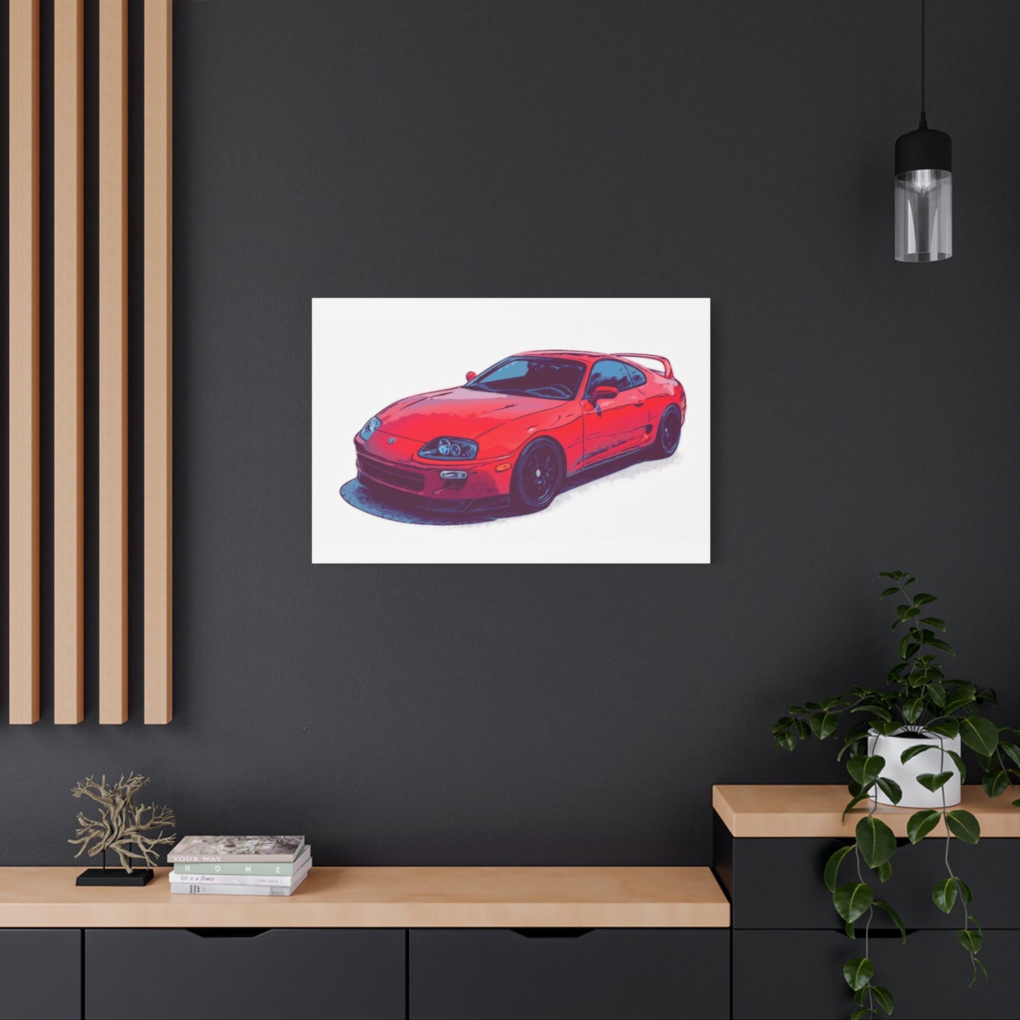 Redline Revival – 90s Japanese Sports Coupe Comic Car Wall Art