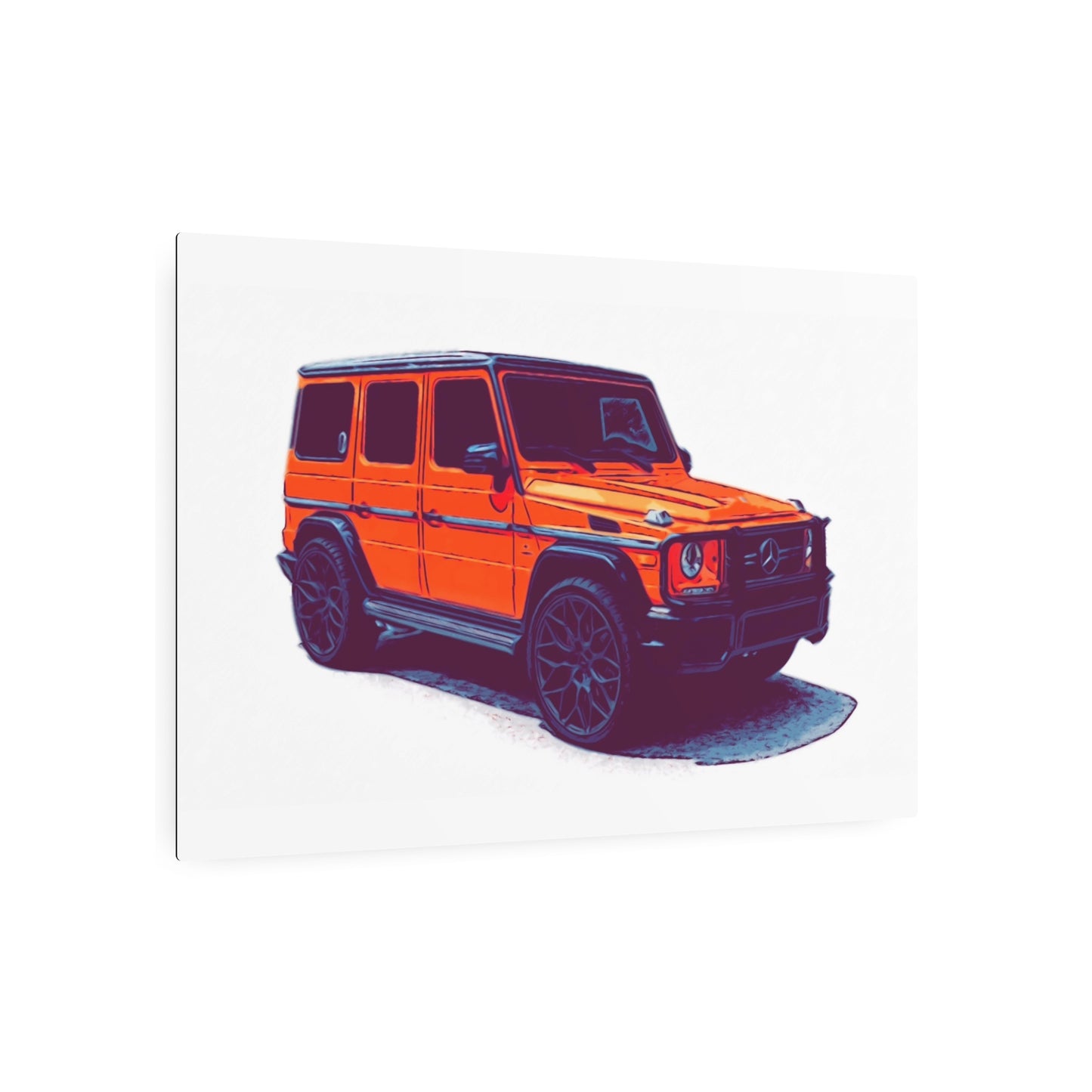 Signal Orange Sentinel – Luxury Off-Road SUV Comic Wall Art