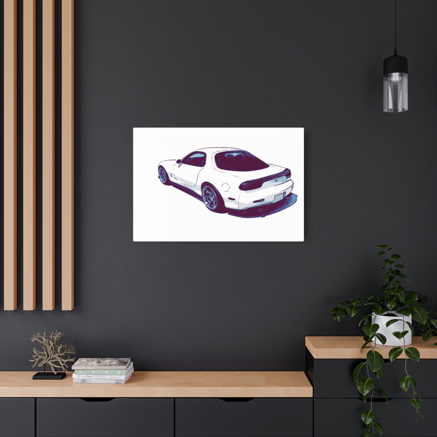 Ivory Fade – Japanese Rotary Coupe Rear Profile Comic Wall Art