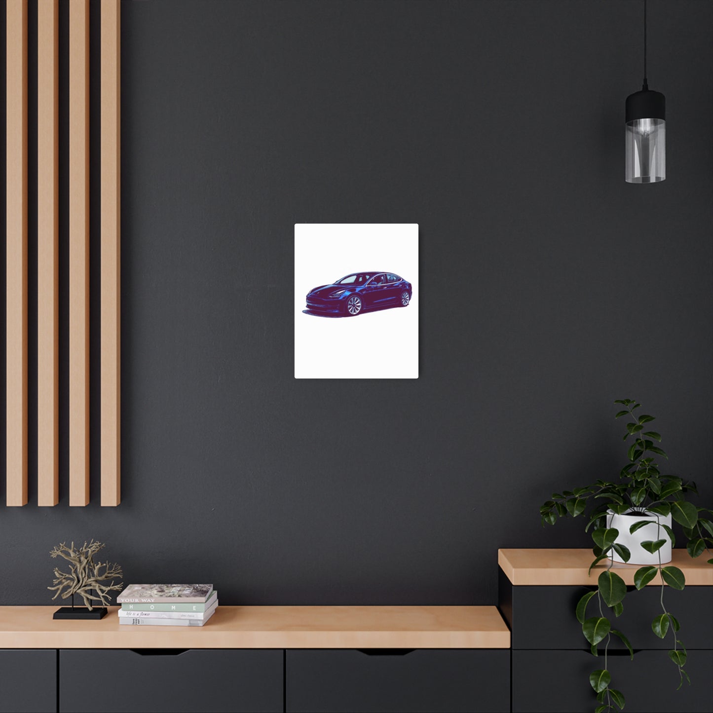 Silentshift Fastback – Modern Electric Sport Sedan Comic Car Wall Art