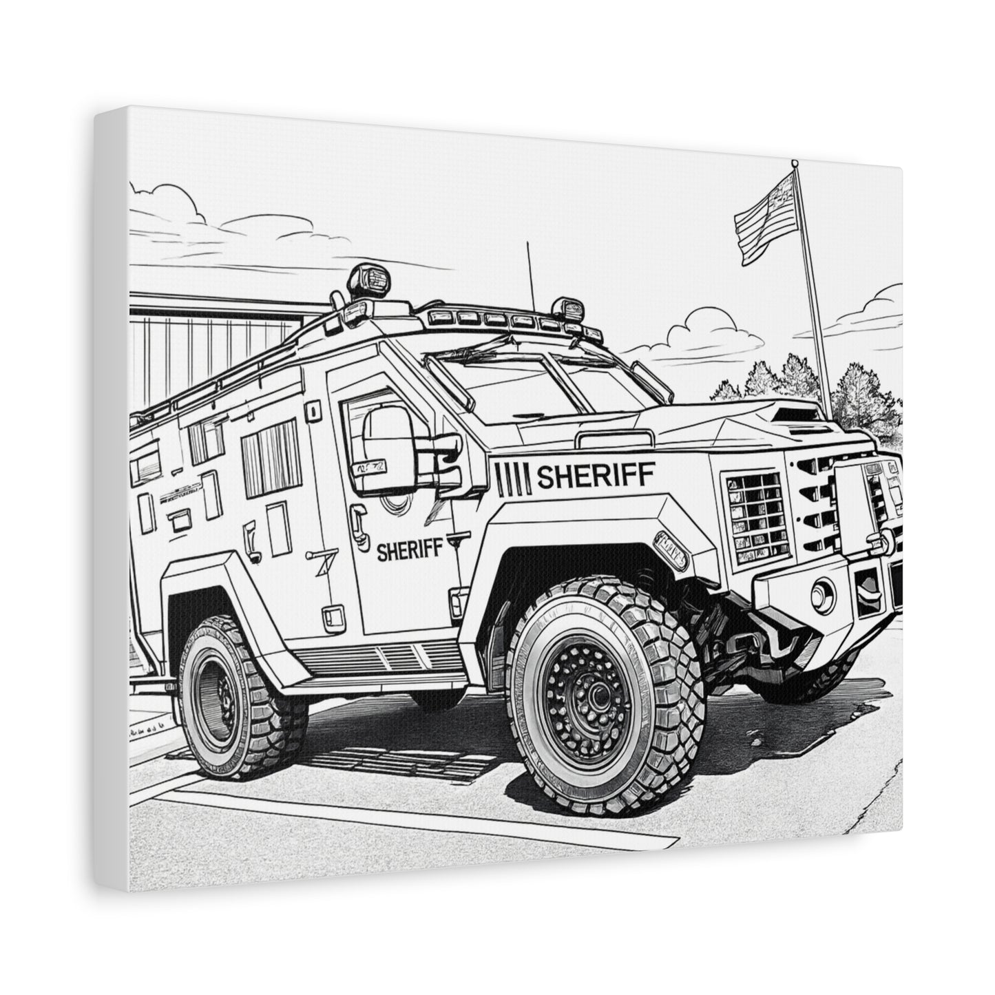 Cartoon Car Coloring Canvas – Creative Kids Garage Wall Art