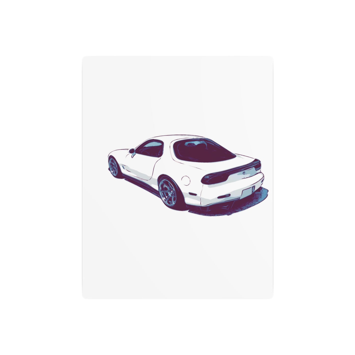Ivory Fade – Japanese Rotary Coupe Rear Profile Comic Wall Art