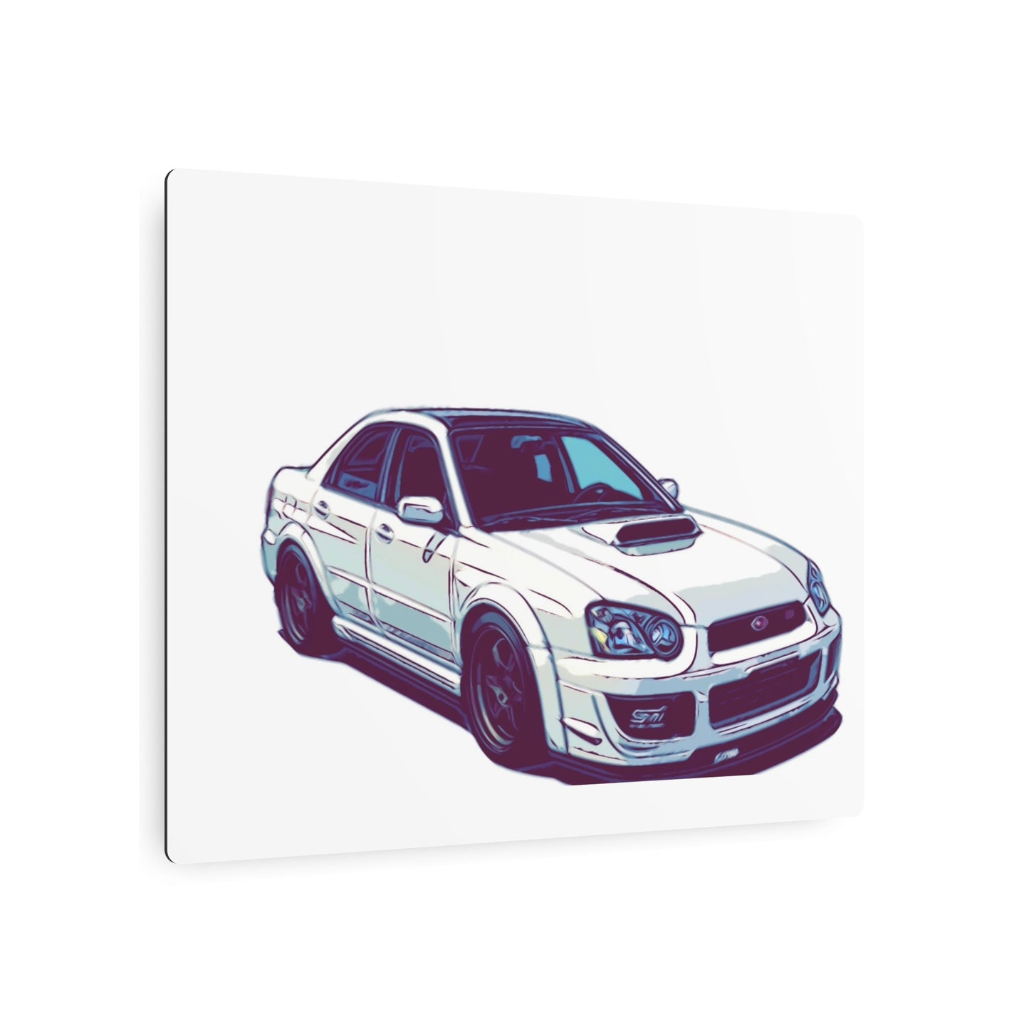 Boosted All-Wheel Fury – Rally-Inspired Sport Sedan Comic Car Wall Art