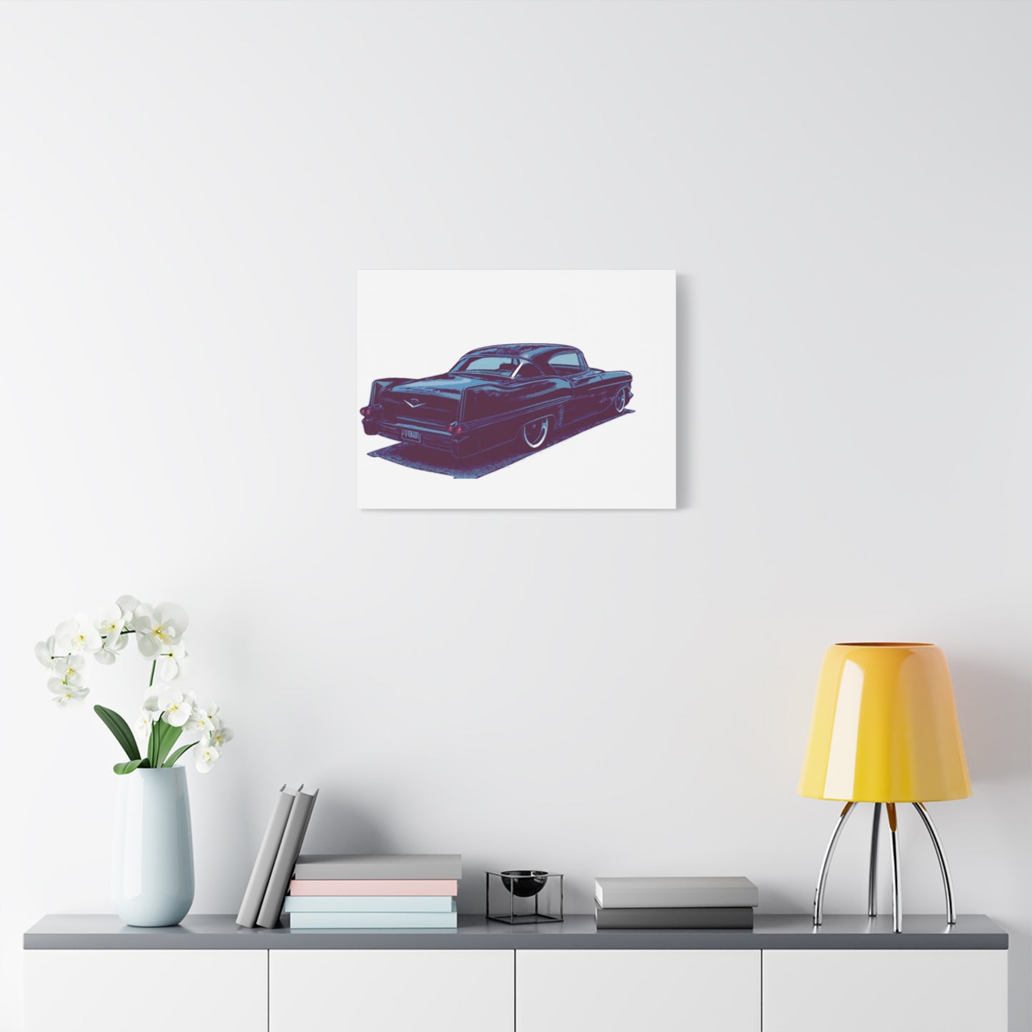 Tailfin After Hours – Vintage Luxury Cruiser Comic Car Wall Art