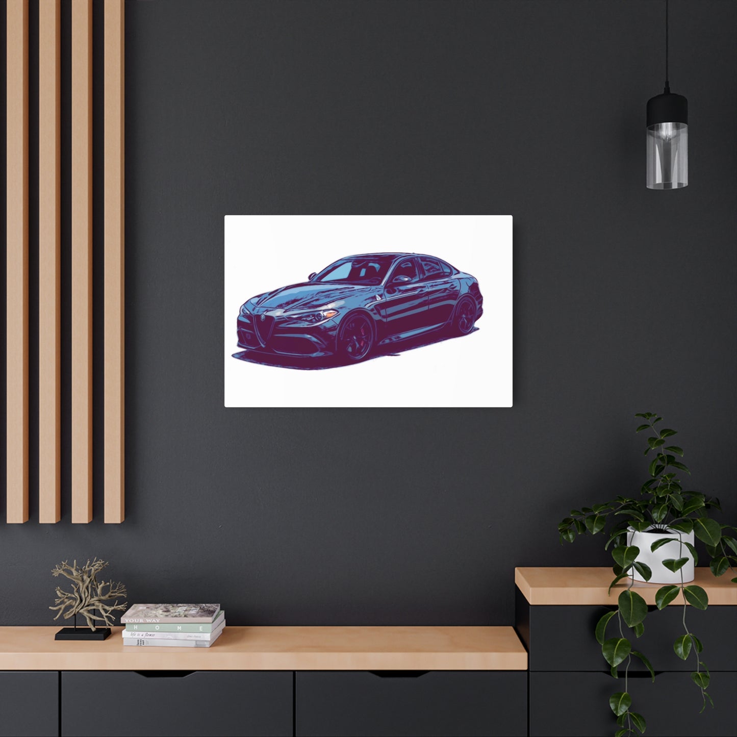 Obsidian Crest Sedan – Performance Sport Comic Car Wall Art