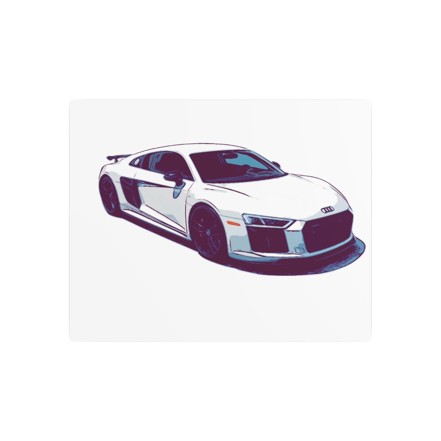 Whiteout Velocity Coupe – Clean Performance Comic Car Wall Art
