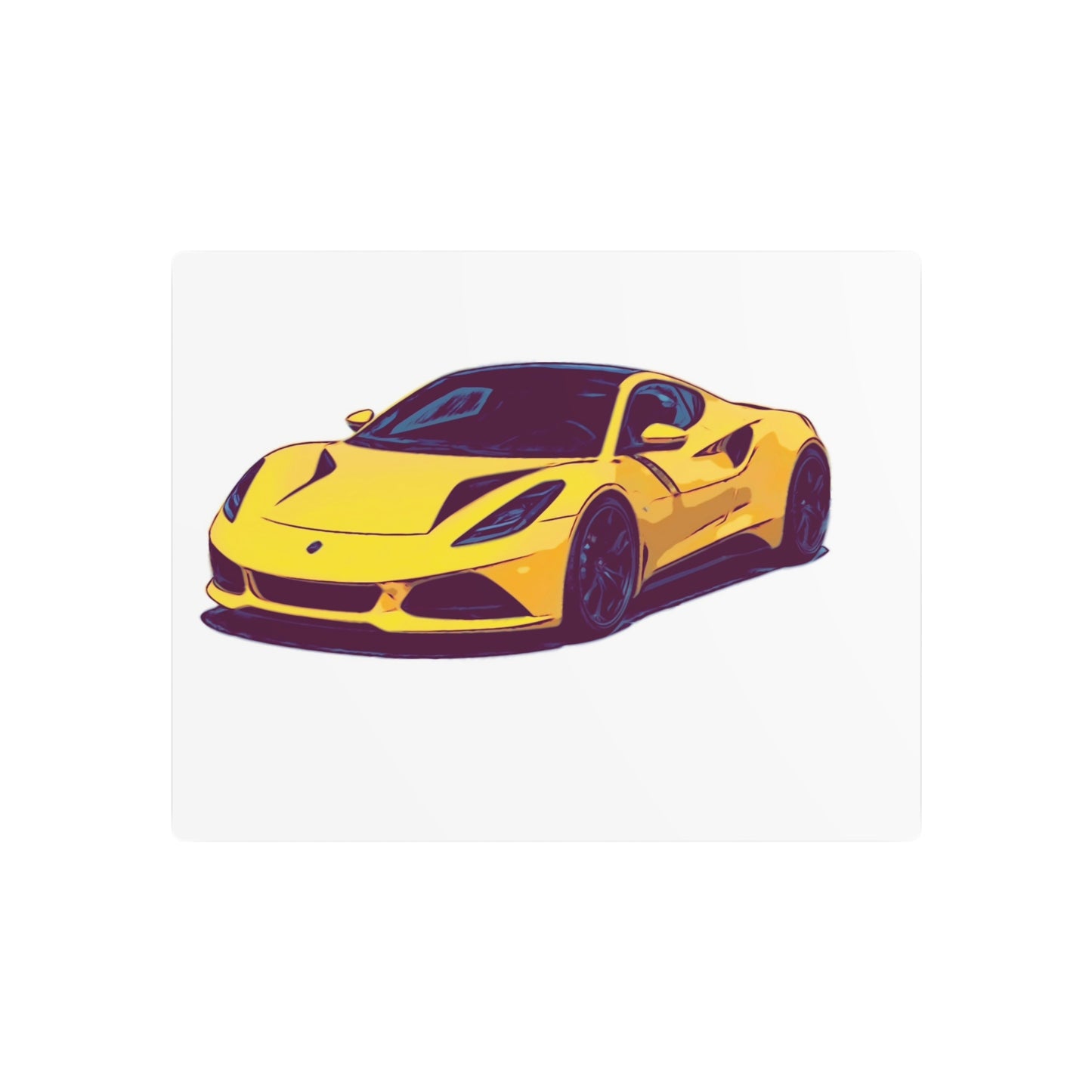 Goldflare Coupe – Exotic Performance Comic Car Wall Art