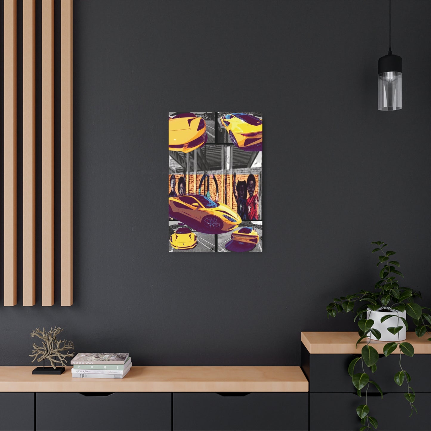 Comic My Ride! Single or Multi-Image Custom Print Metal Art Sign of YOUR whip - Vertical
