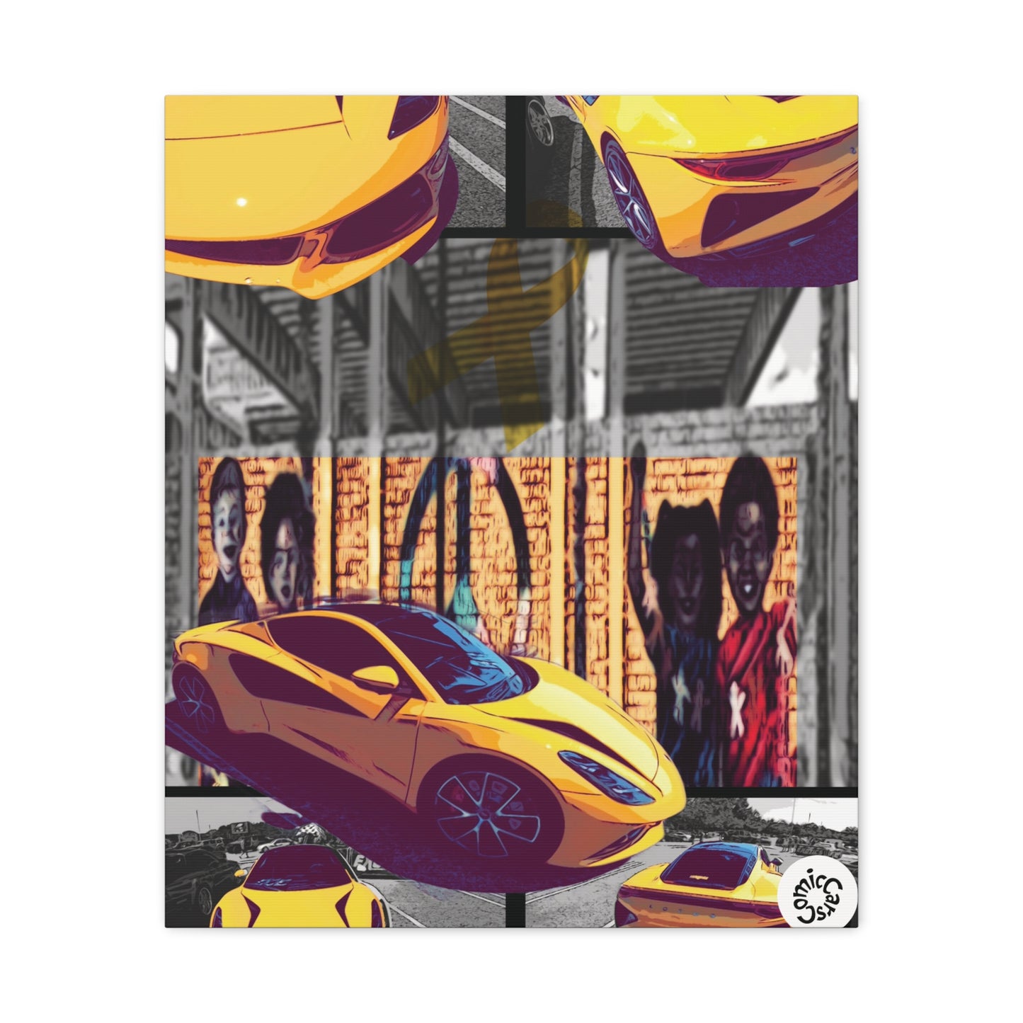 Childhood Cancer Awareness Exotic Car Canvas Art, Automotive Wall Decor, Garage Wall Art, Car Prints