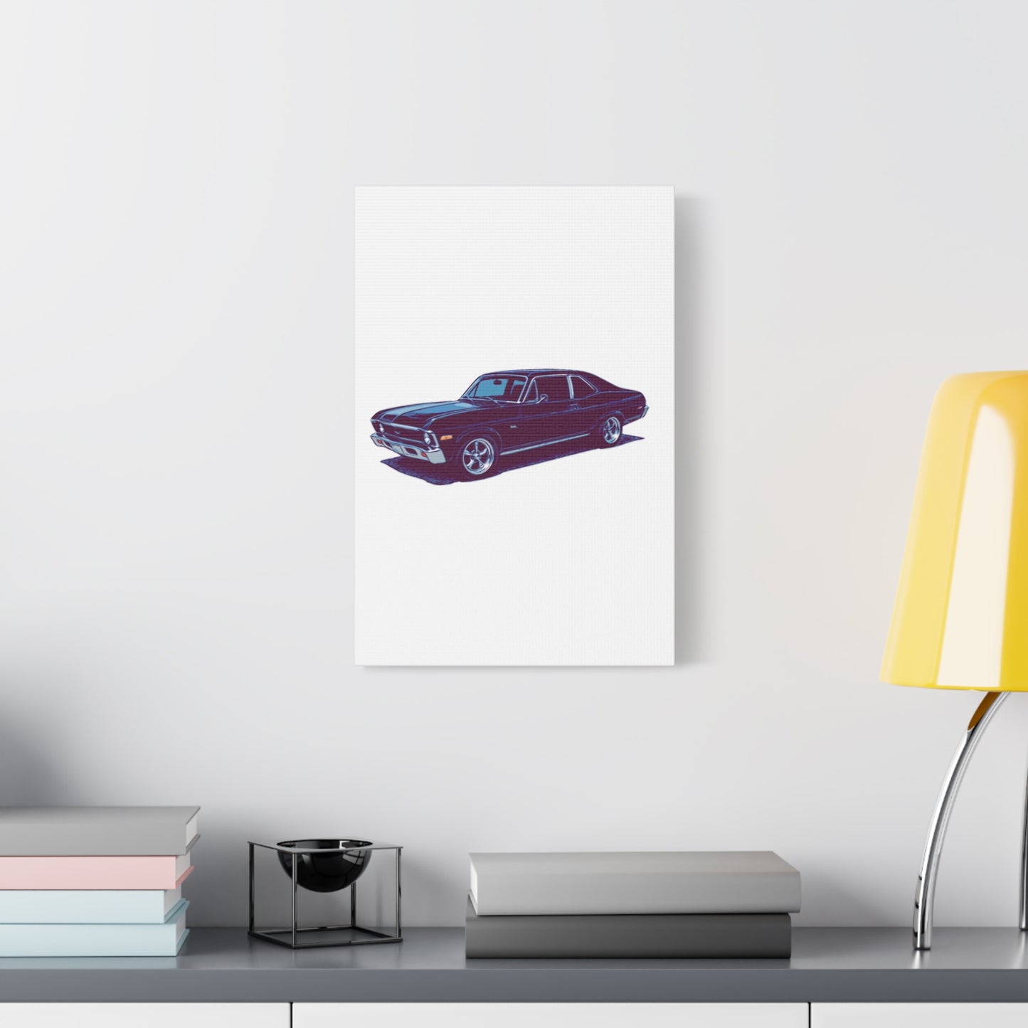 Midnight Cruiser – Classic Muscle Side Profile Comic Car Wall Art