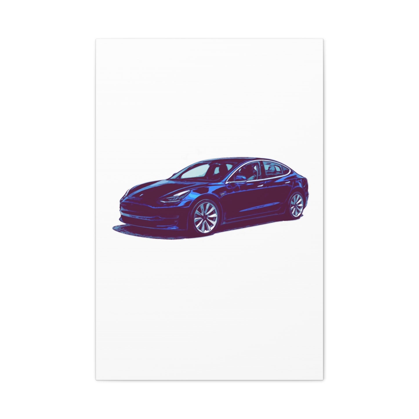 Silentshift Fastback – Modern Electric Sport Sedan Comic Car Wall Art