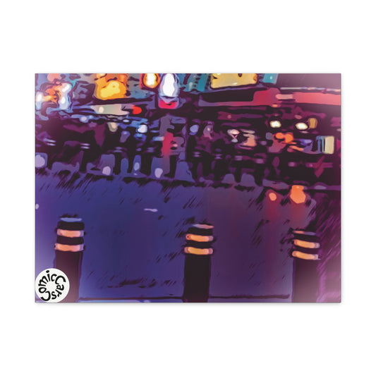 Freemont Street Night Cruises Las Vegas City Matte Canvas Wall Art