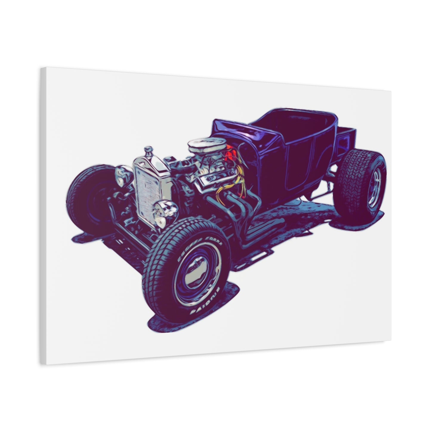 Bare Knuckle Roadster – Exposed Engine Comic Car Wall Art