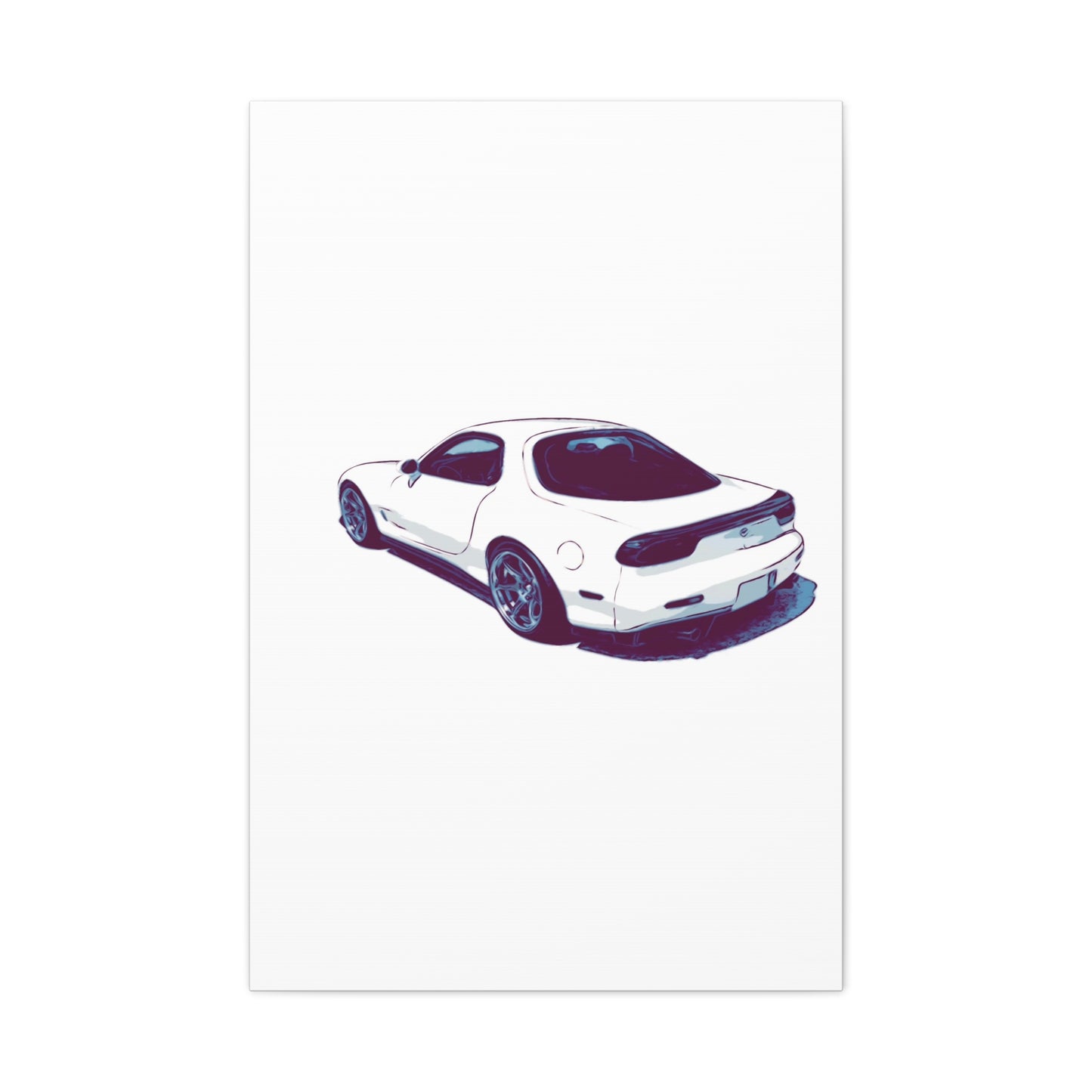 Ivory Fade – Japanese Rotary Coupe Rear Profile Comic Wall Art