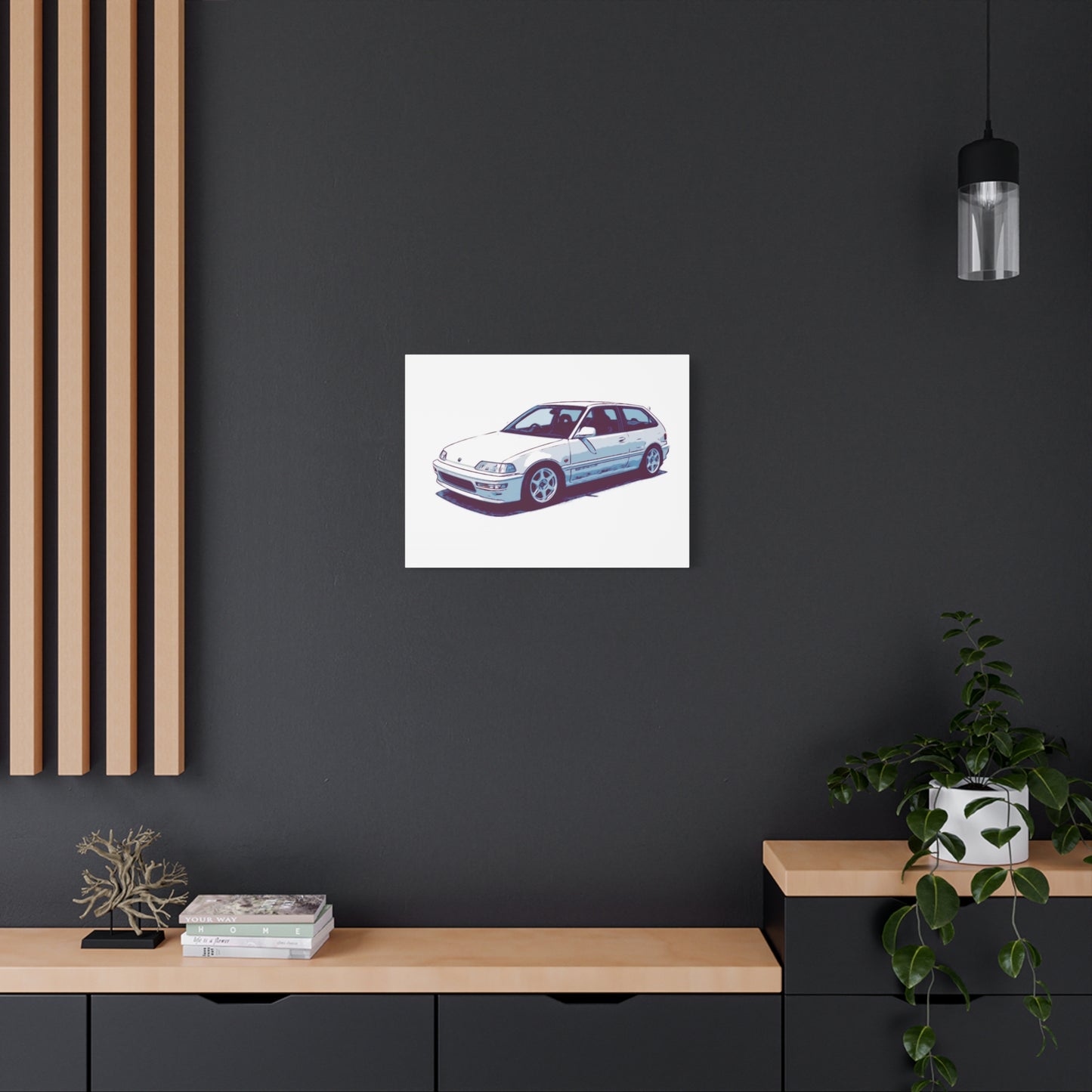 Whitewire Hatch – Compact Street Runner Comic Car Wall Art
