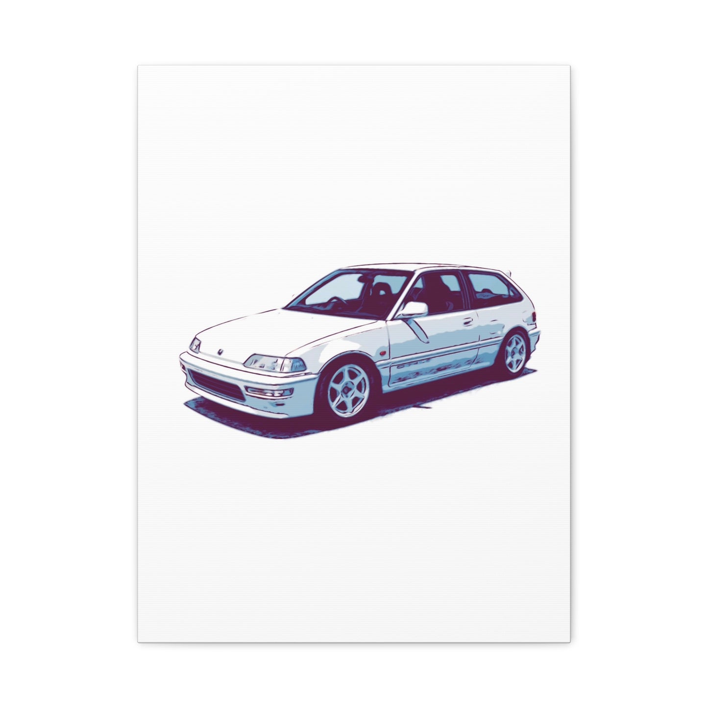 Whitewire Hatch – Compact Street Runner Comic Car Wall Art