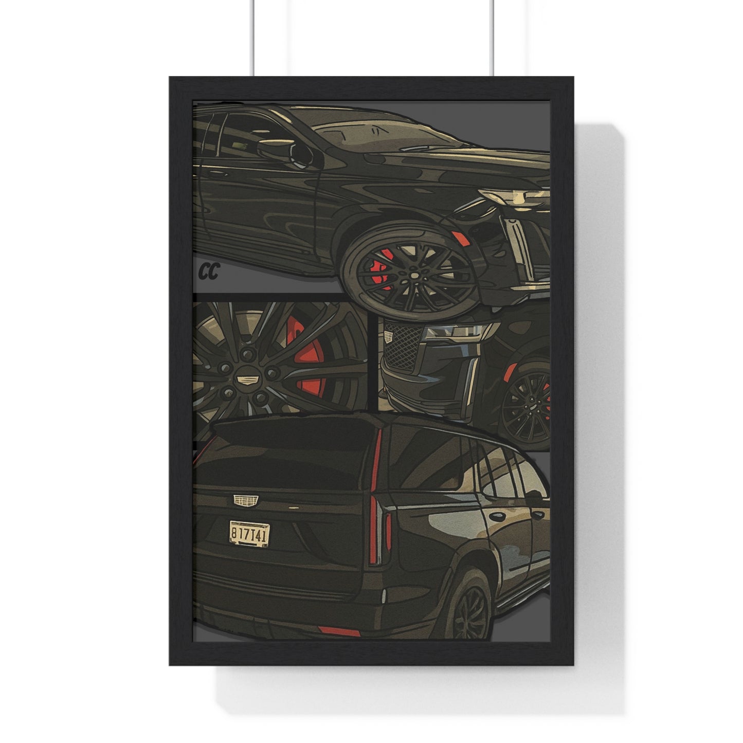 CARtoon My Ride! Custom car vertical framed poster of YOUR car!