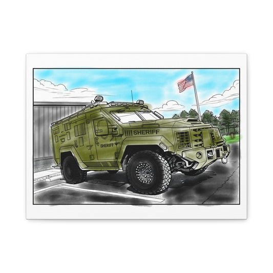 Brave Neighborhood Defender – Kids Community Truck Canvas Wall Art