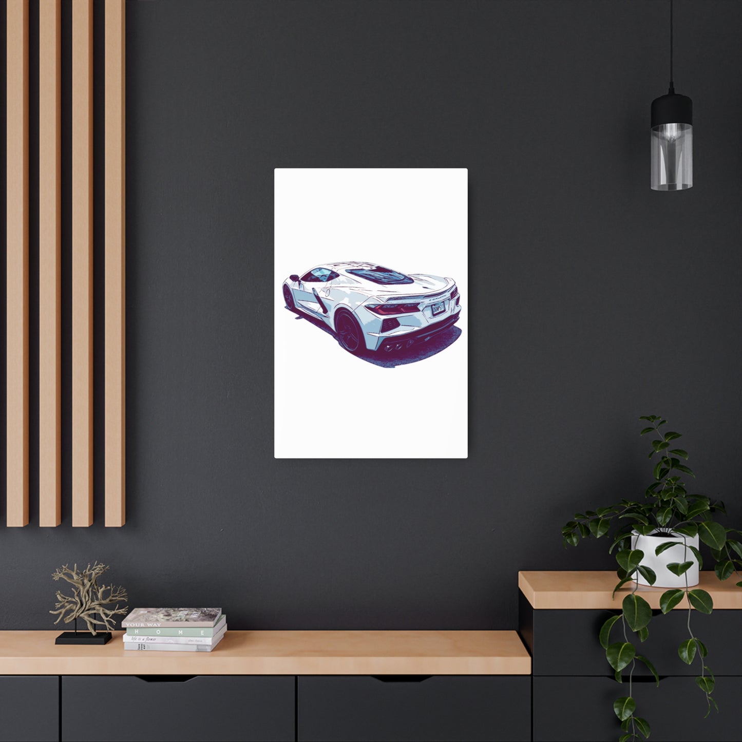 Whiteout Velocity – Modern Supercar Rear Profile Comic Wall Art