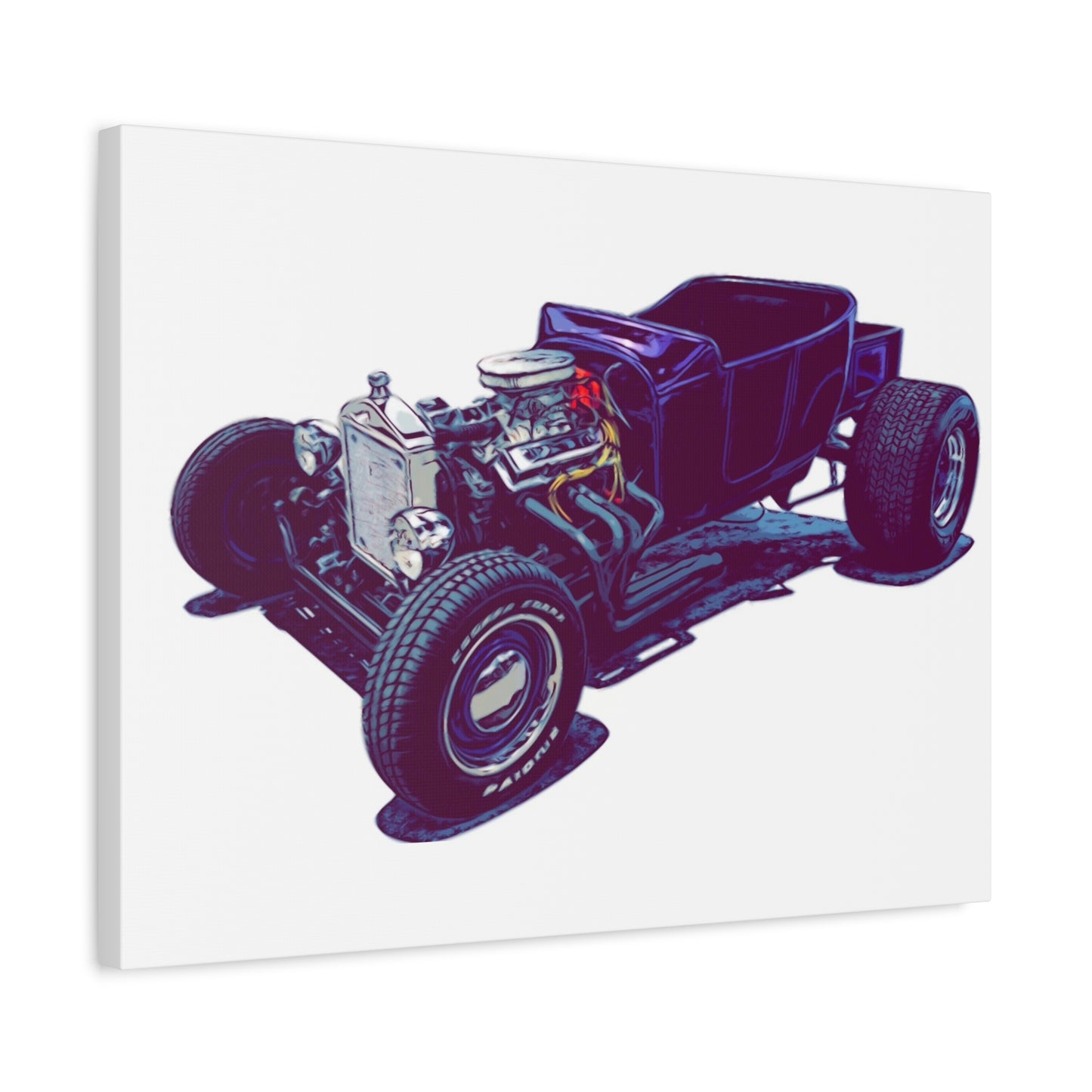 Bare Knuckle Roadster – Exposed Engine Comic Car Wall Art