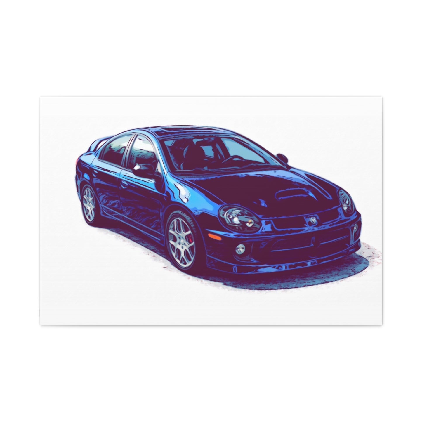 Turbo Four Door – Early 2000s Sport Sedan Comic Car Wall Art