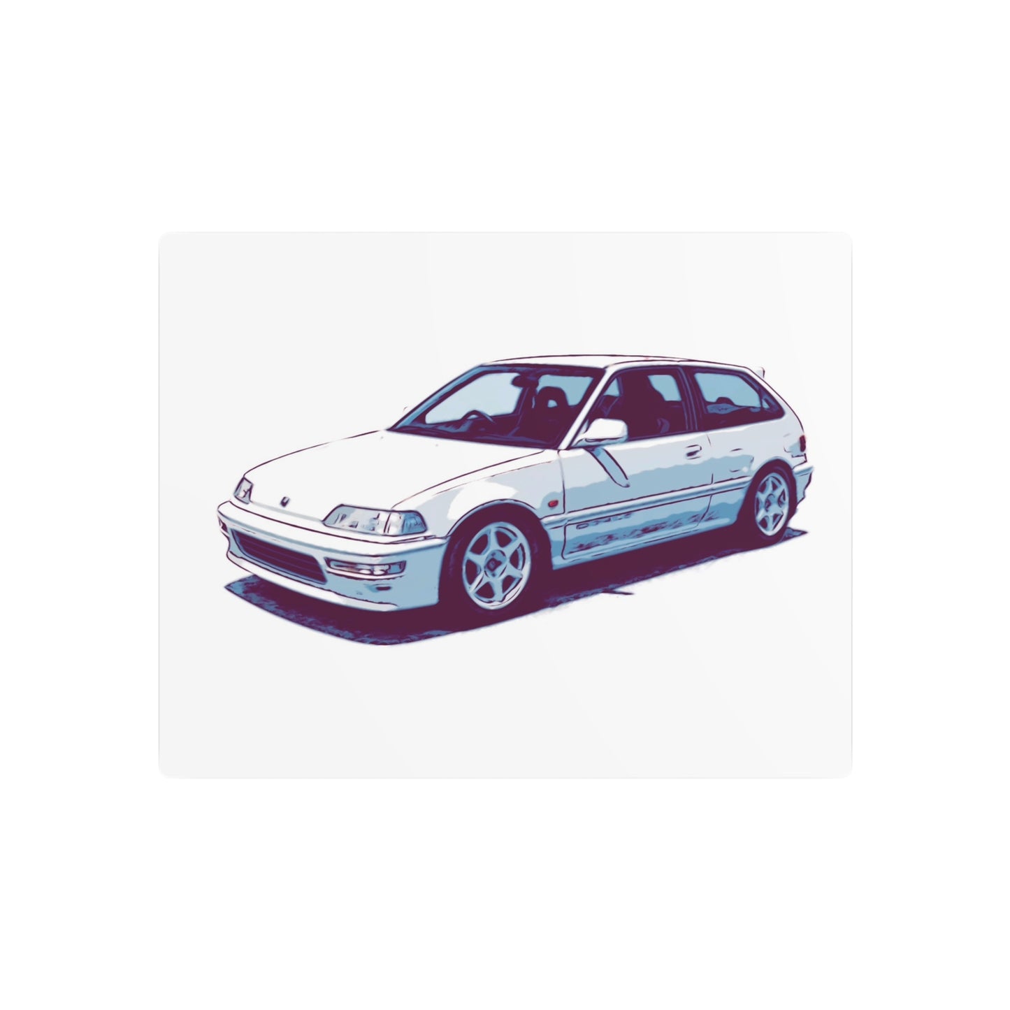 Whitewire Hatch – Compact Street Runner Comic Car Wall Art