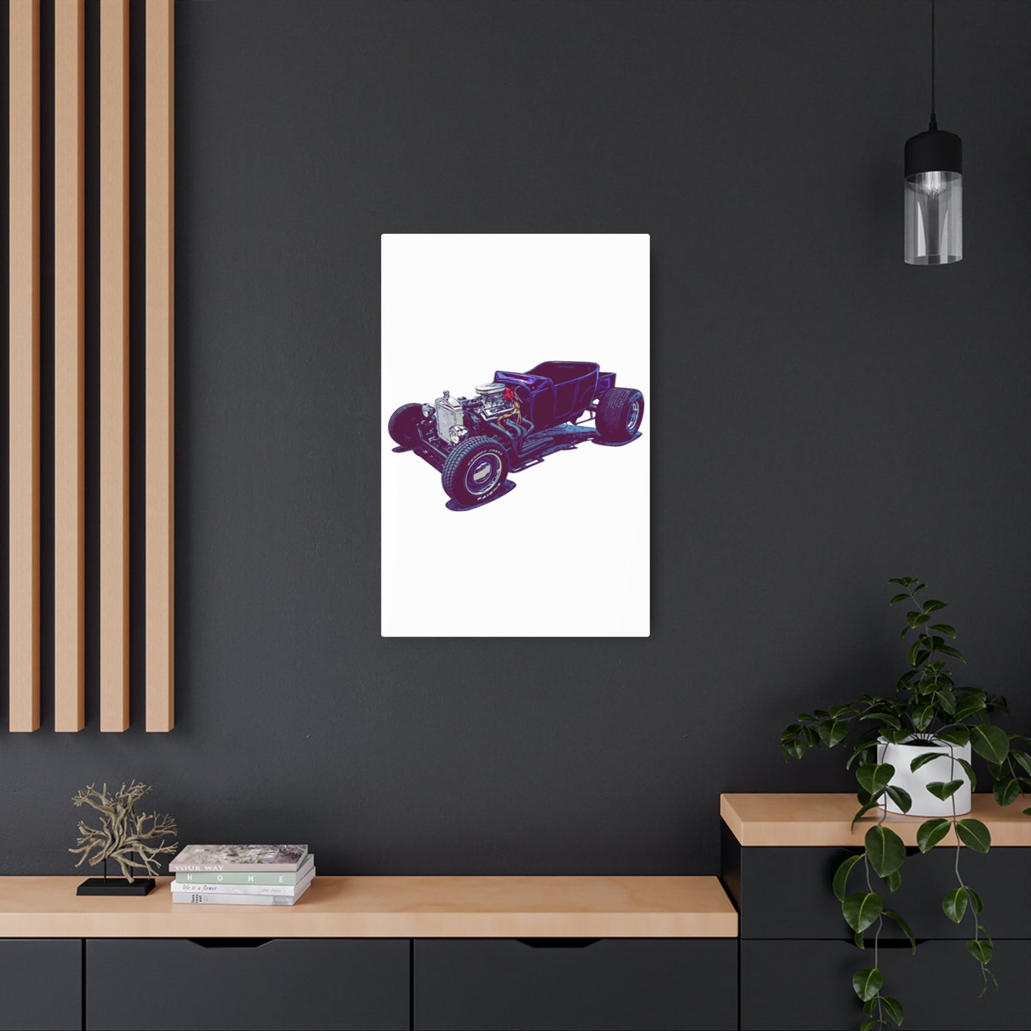 Bare Knuckle Roadster – Exposed Engine Comic Car Wall Art