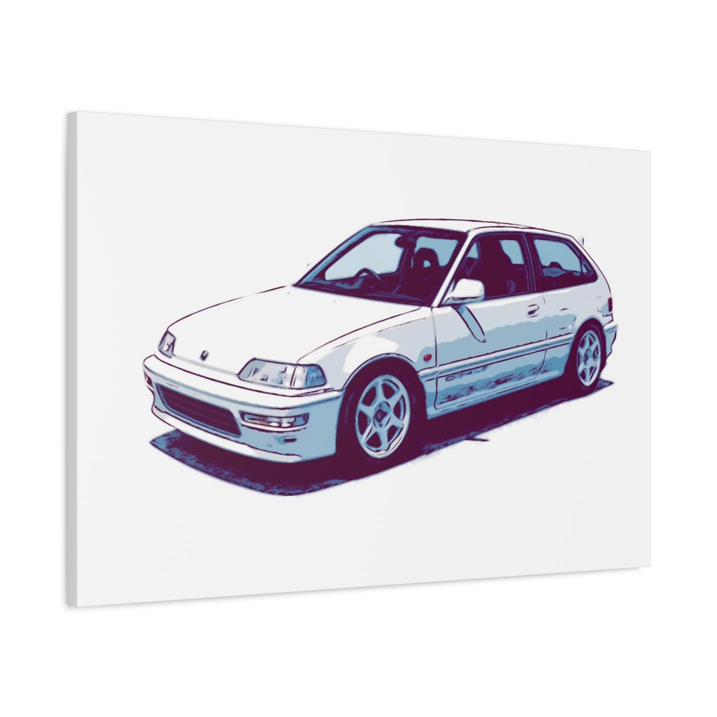 Whitewire Hatch – Compact Street Runner Comic Car Wall Art