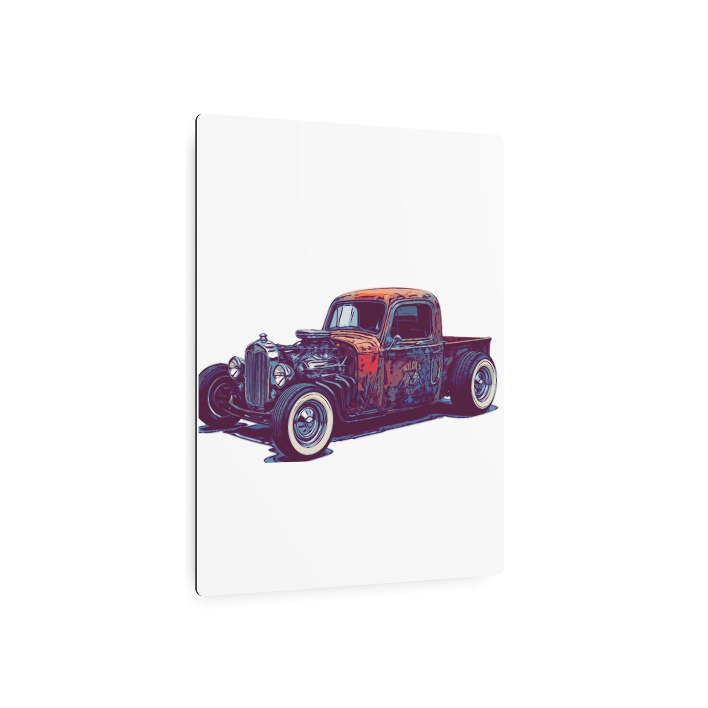 Rustbound Revival Pickup – Vintage Rat Rod Comic Car Wall Art