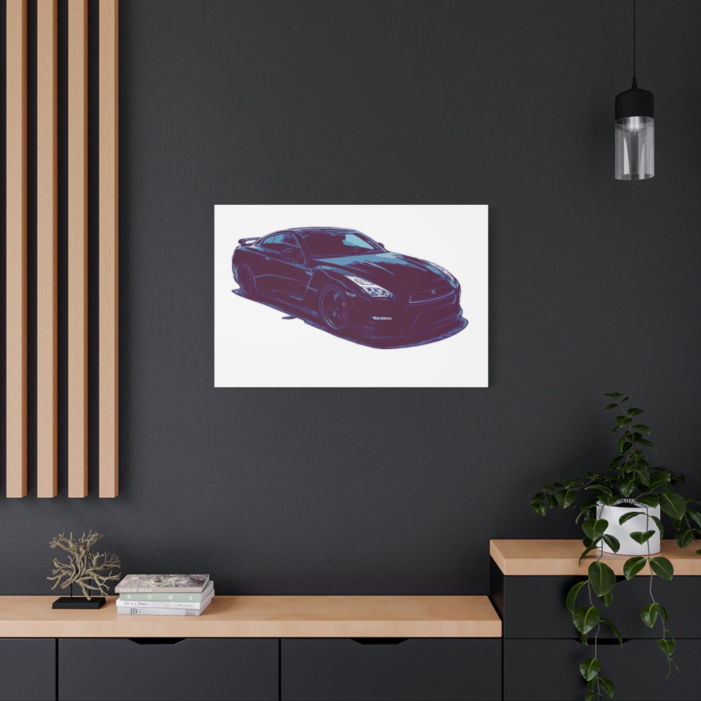 Torque After Dark – Street-Dominant Performance Coupe Comic Car Wall Art