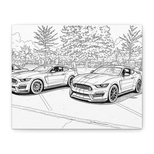 Cartoon Car Coloring Canvas – Creative Kids Garage Wall Art