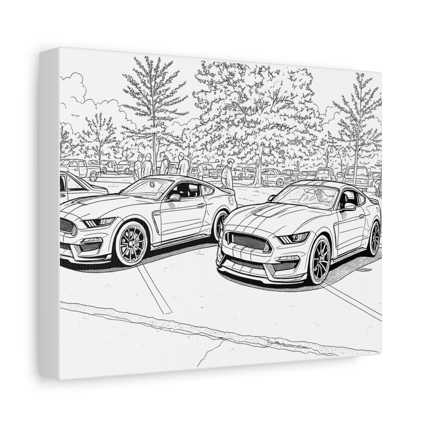 Cartoon Car Coloring Canvas – Creative Kids Garage Wall Art