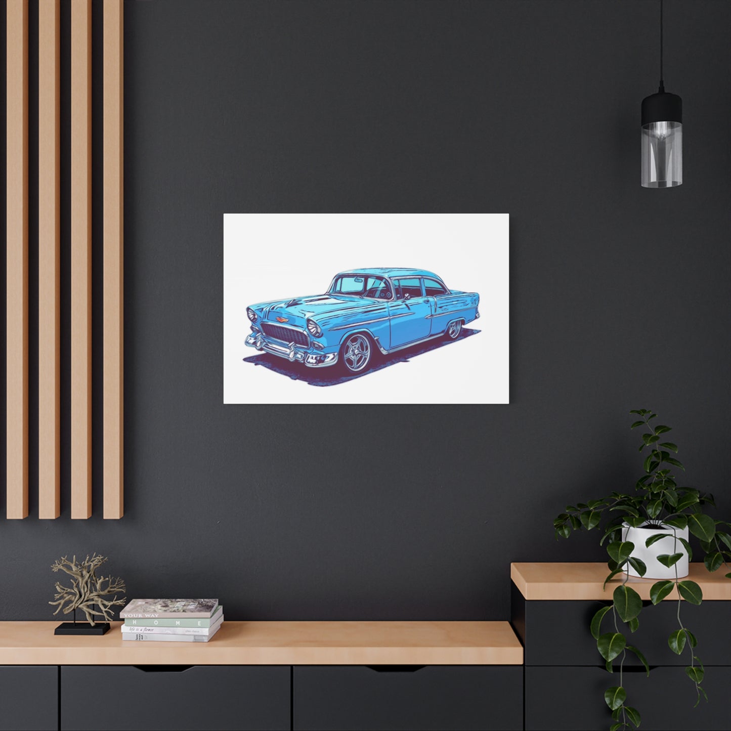 Blue Collar Royalty – Classic American Cruiser Comic Car Wall Art