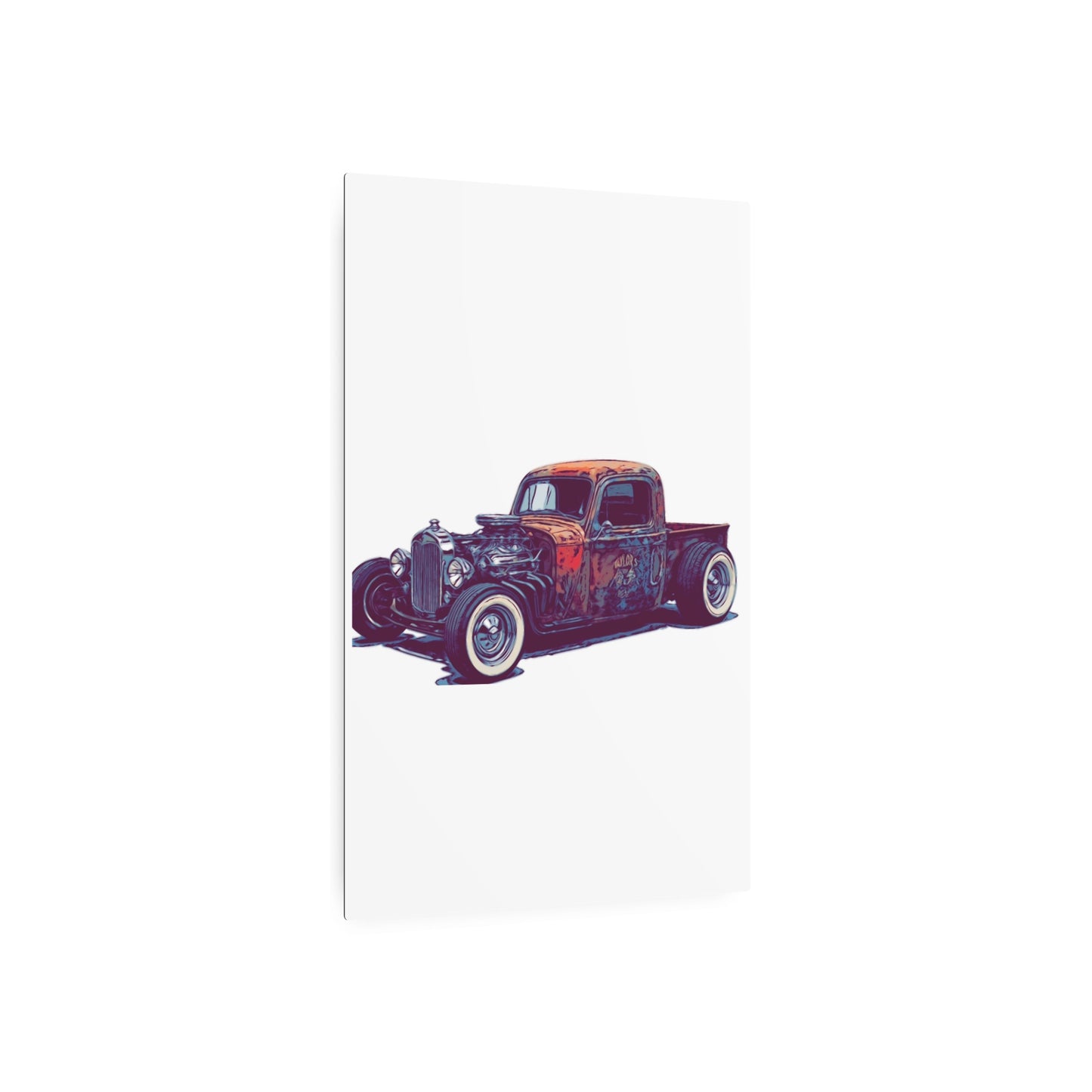 Rustbound Revival Pickup – Vintage Rat Rod Comic Car Wall Art