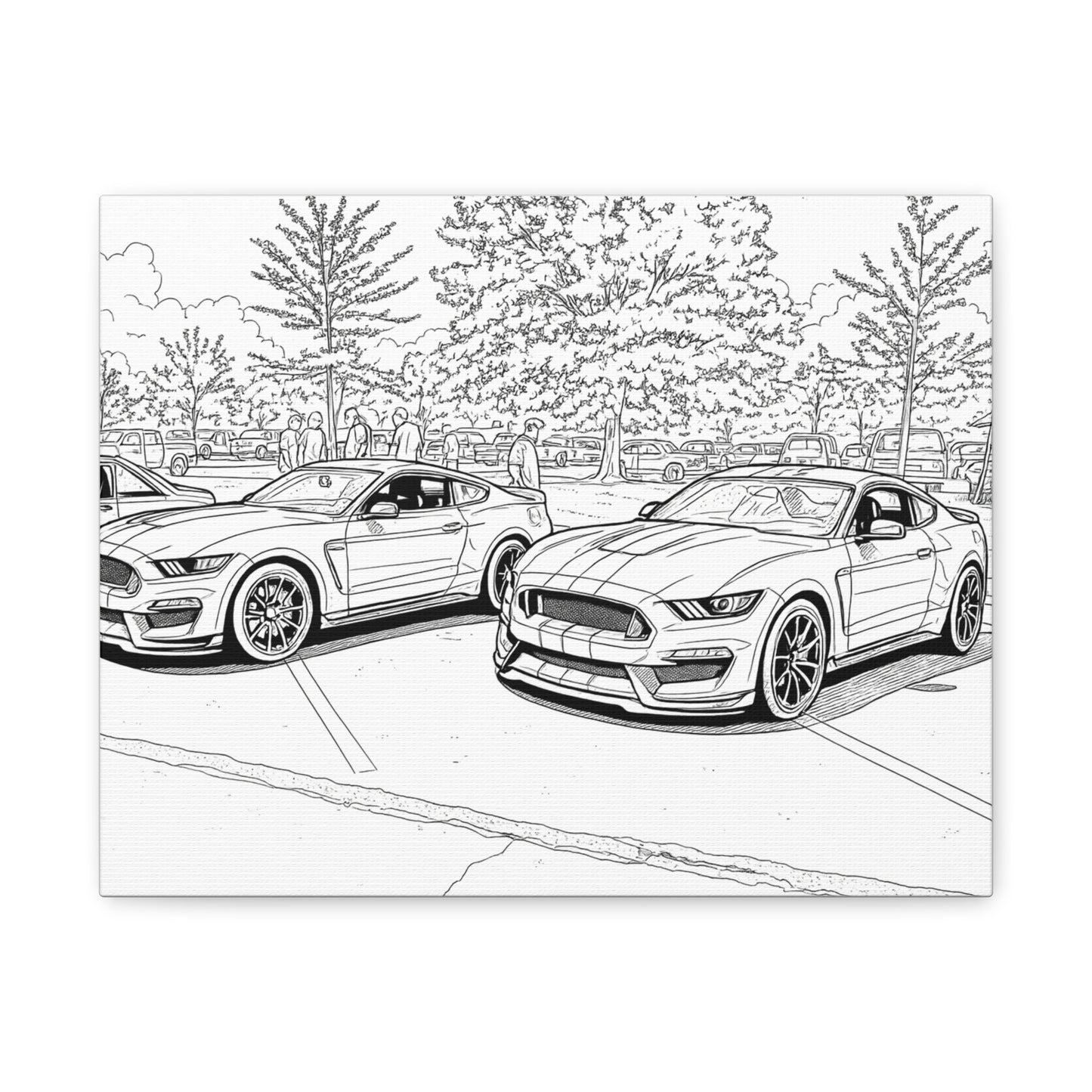 Cartoon Car Coloring Canvas – Creative Kids Garage Wall Art